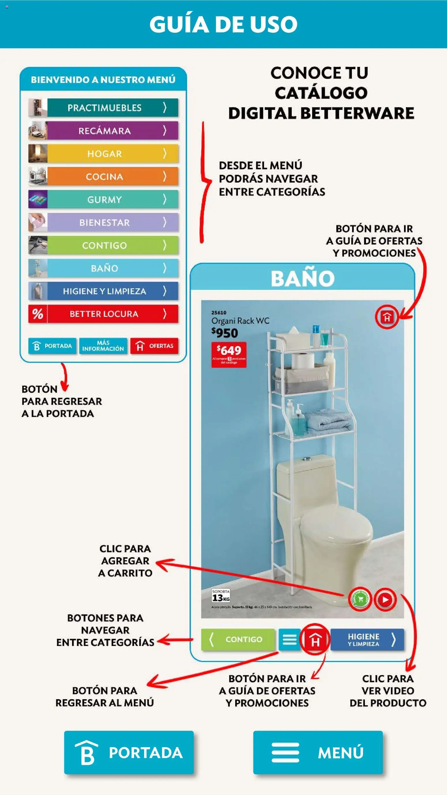 Nuevas ofertas de Betterware válidas en toda la República Mexicana desde el 02.02.2026. ¡Encuentra las mejores ofertas en Betterware campaña 2 2026! | Página: 114 | Productos: Wc, Cocina, Baño, Video