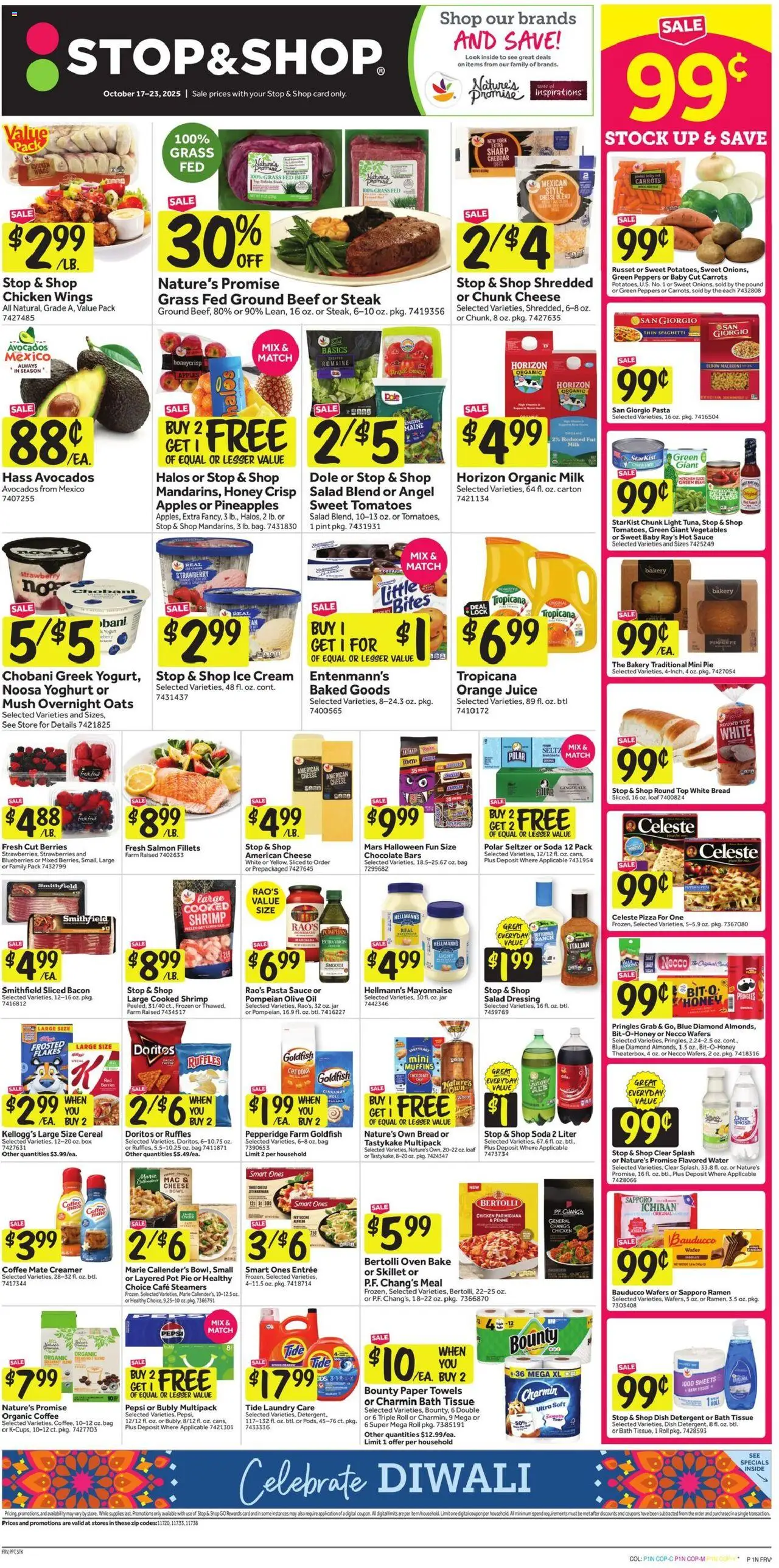 Stop & Shop Weekly Ad - valid from 17.10.2025 | Page: 1 | Products: Milk, Salad, Sauce, Bag