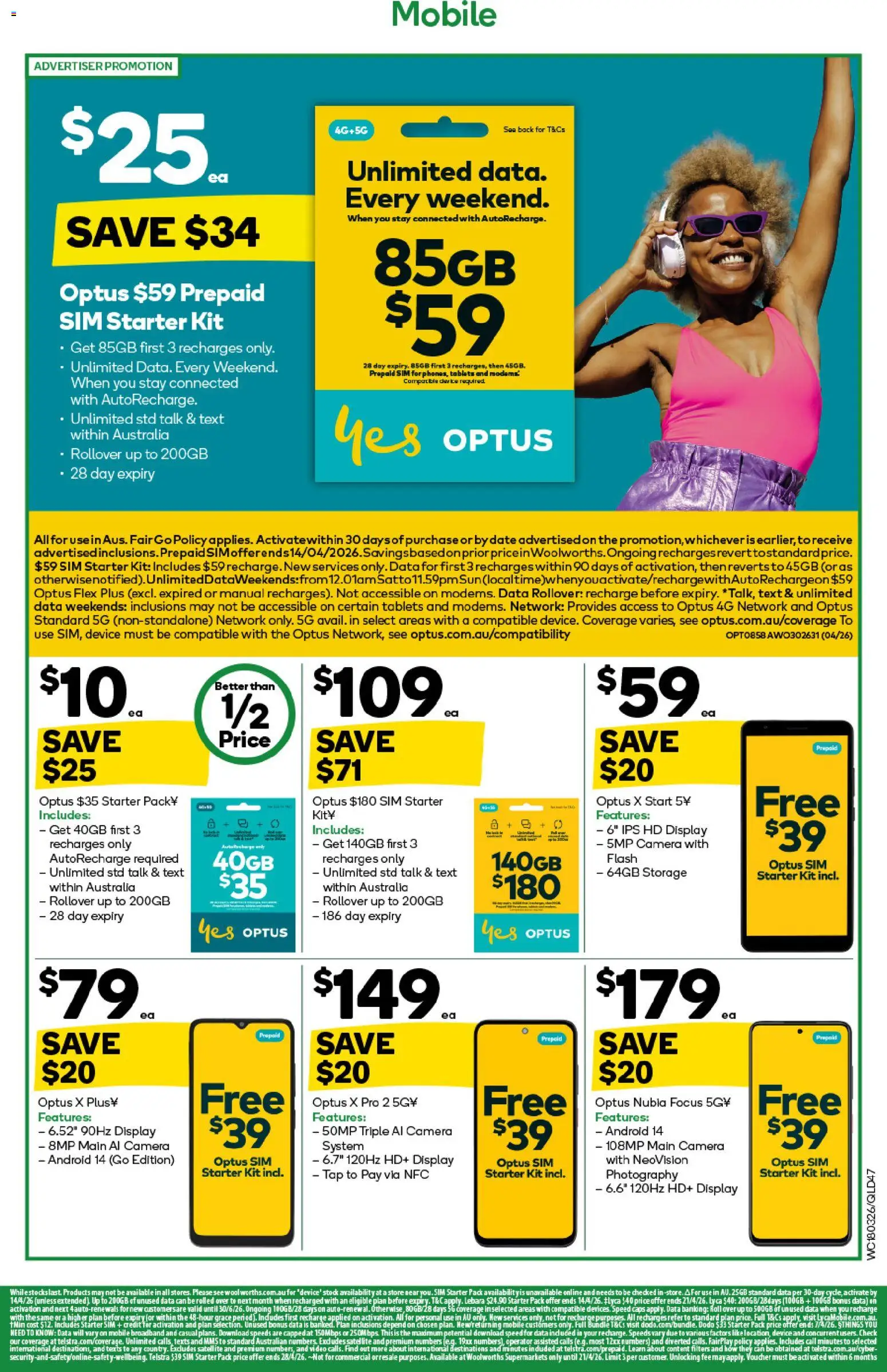 Woolworths catalogue - valid from 01.04.2026 | Page: 49 | Products: Tap, Camera, Mobile, Tablets