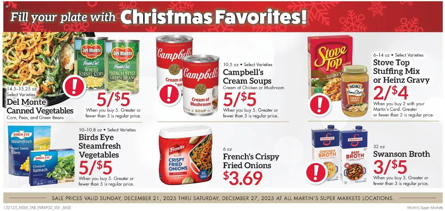 Martin’s Weekly Ad - valid from 21.12.2025 | Page: 6 | Products: Corn, Spinach, Beef, Stove