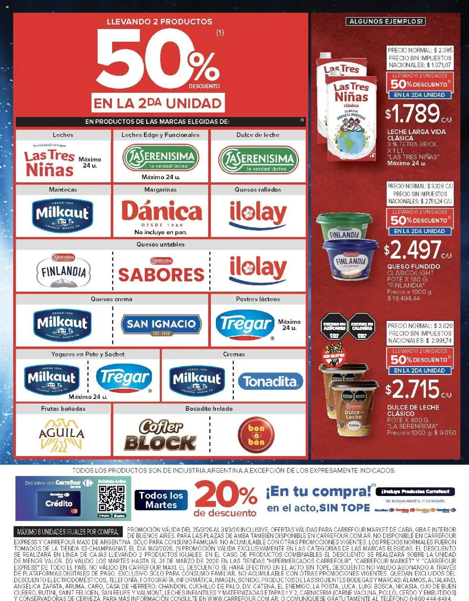 Carrefour ofertas │ válido desde el 25.03.2026 | Página: 44 | Productos: Cuchillo, Sobre, Leche, Cerdo