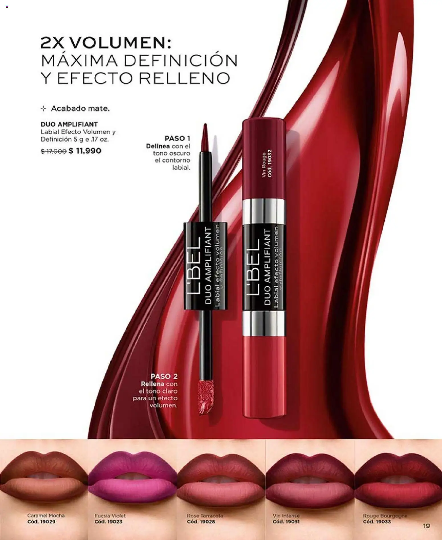 Catálogo L'Bel Campaña 1 │ válido desde el 01.01.2026 | Página: 19 | Productos: Contorno, Labial