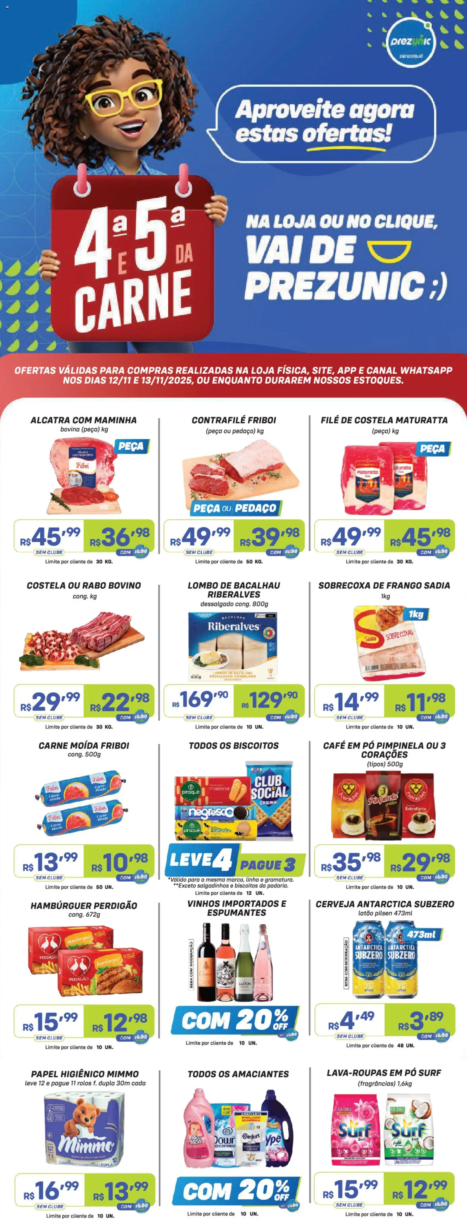 Prezunic Folheto - válido de 12.11.2025 | Página: 1 | Produtos: Pó, Café, Frango, Papel higiênico