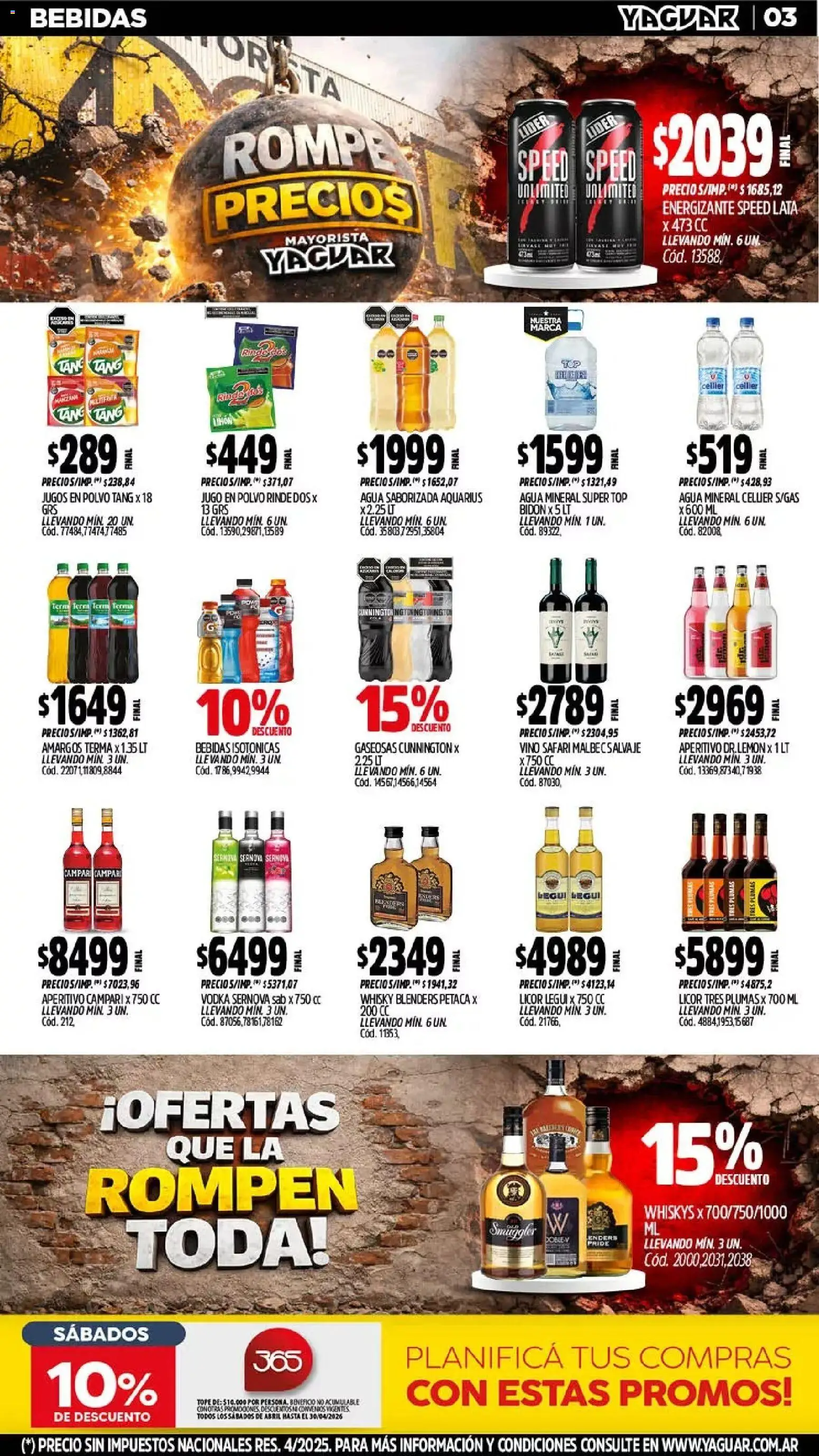 Yaguar - Oferta Semanal Misiones │ válido desde el 13.04.2026 | Página: 3 | Productos: Vodka, Top, Polvo, Agua saborizada
