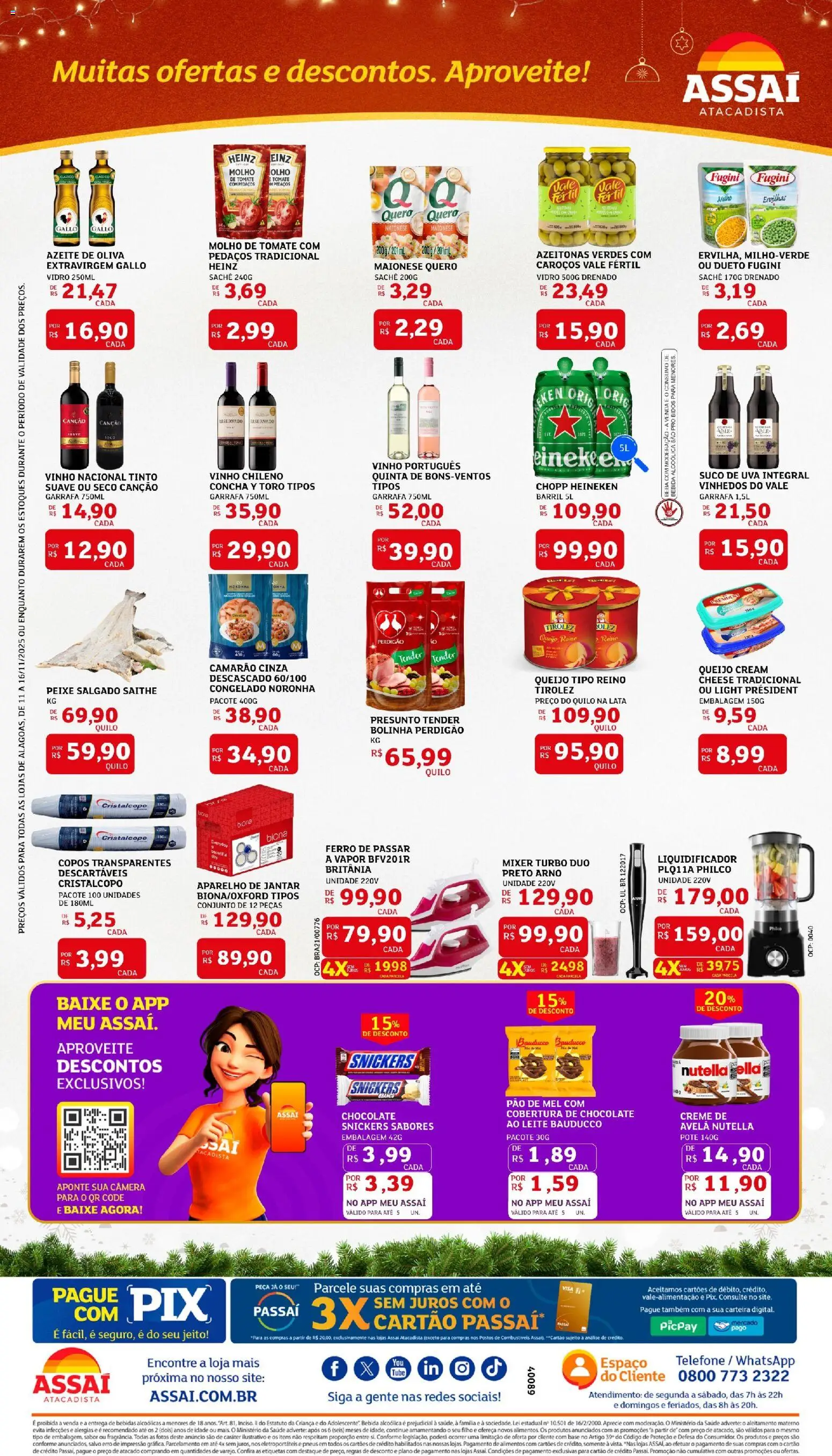 Assaí Atacadista Folheto - válido de 11.11.2025 | Página: 2 | Produtos: Tender, Molho de tomate, Suco, Copos
