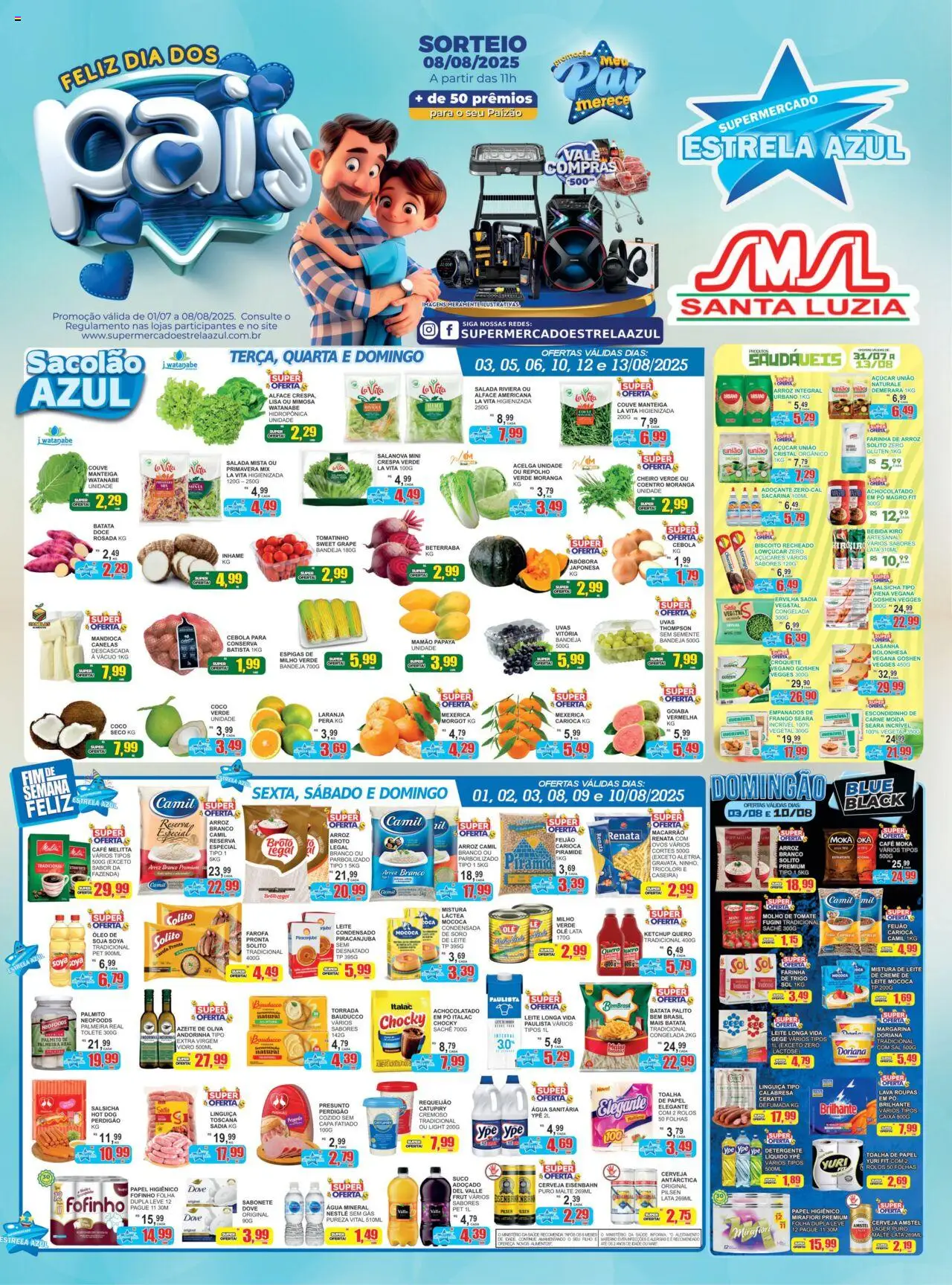 Estrela Azul Folheto - válido de 31.07.2025 | Página: 1 | Produtos: Carne, Sal, Frango, Farofa