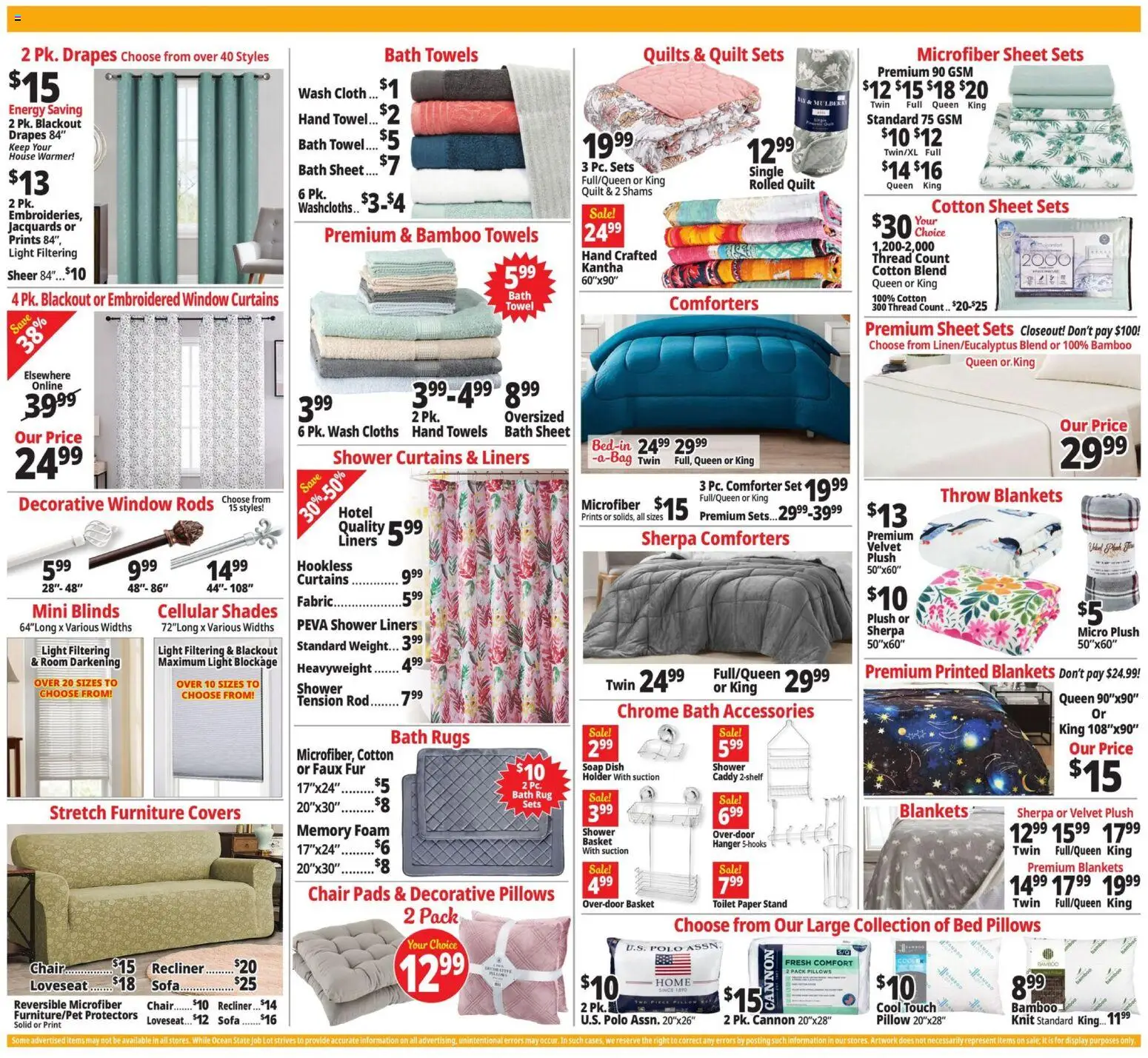 Ocean State Job Lot Weekly Ad - MA - valid from 26.03.2026 | Page: 14 | Products: Bath, Pads, Loveseat, Quilt