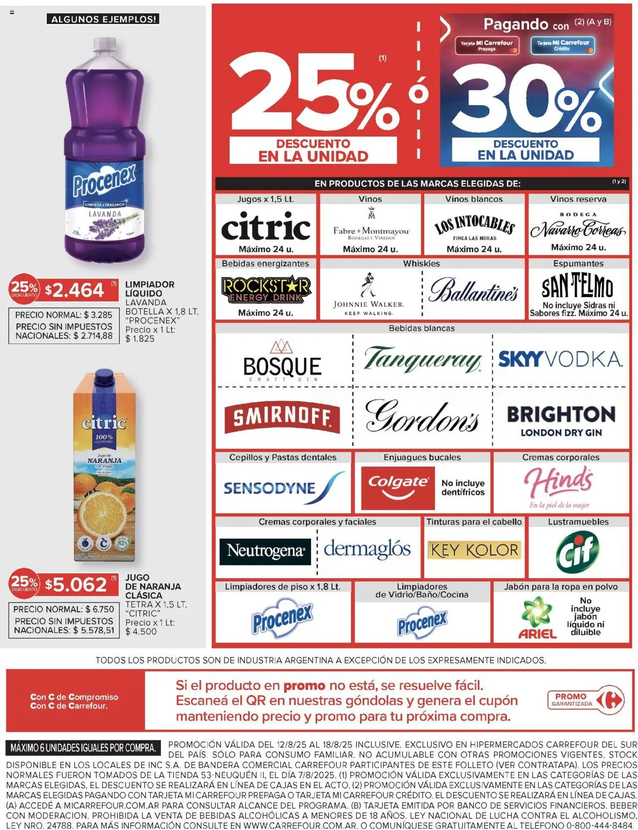 Carrefour ofertas │ válido desde el 12.08.2025 | Página: 11 | Productos: Fragancia, Gin, Jabón, Limpiador