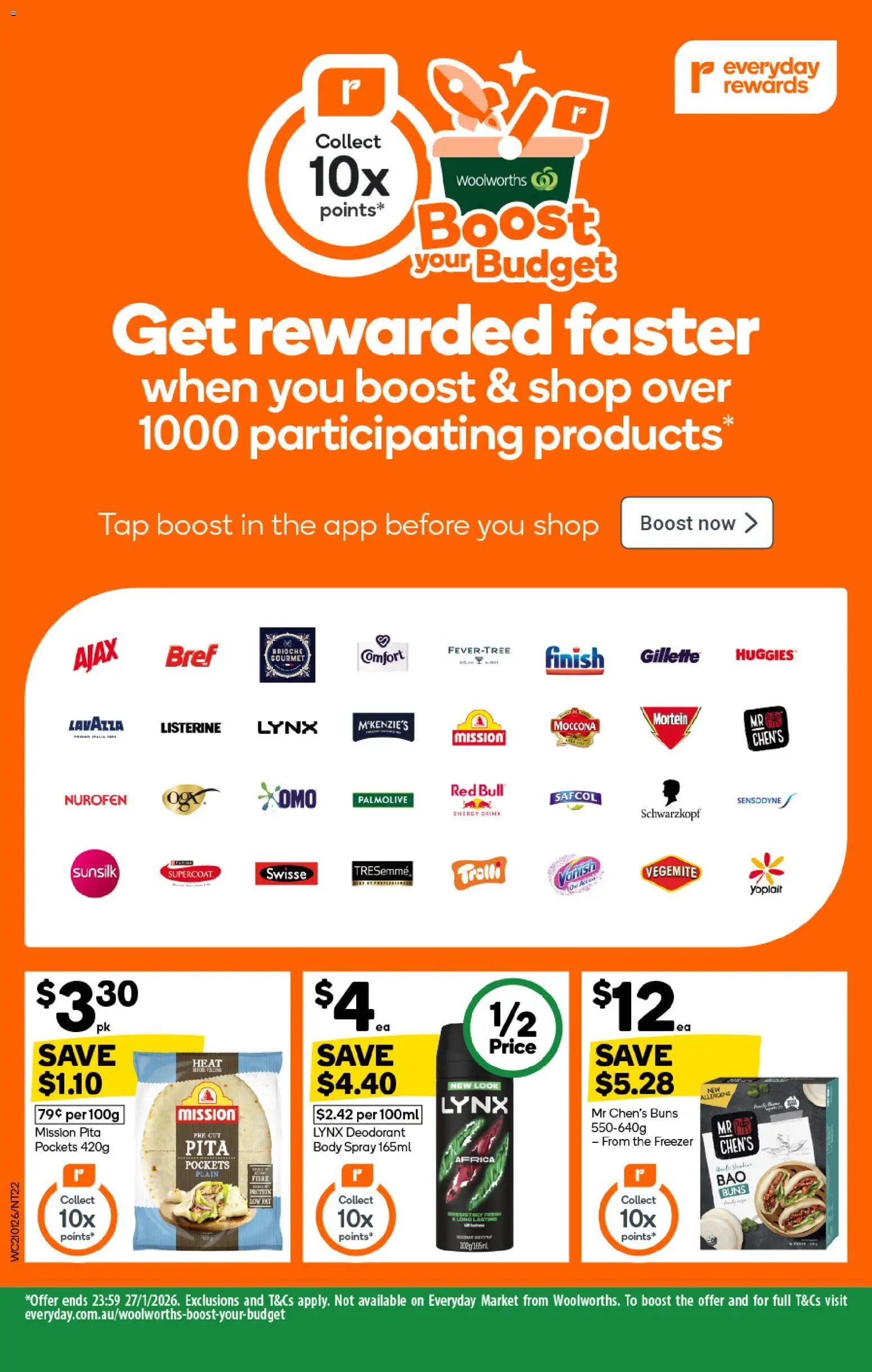 Woolworths catalogue - valid from 21.01.2026 | Page: 22 | Products: Energy drink, Deodorant, Vegemite, Freezer