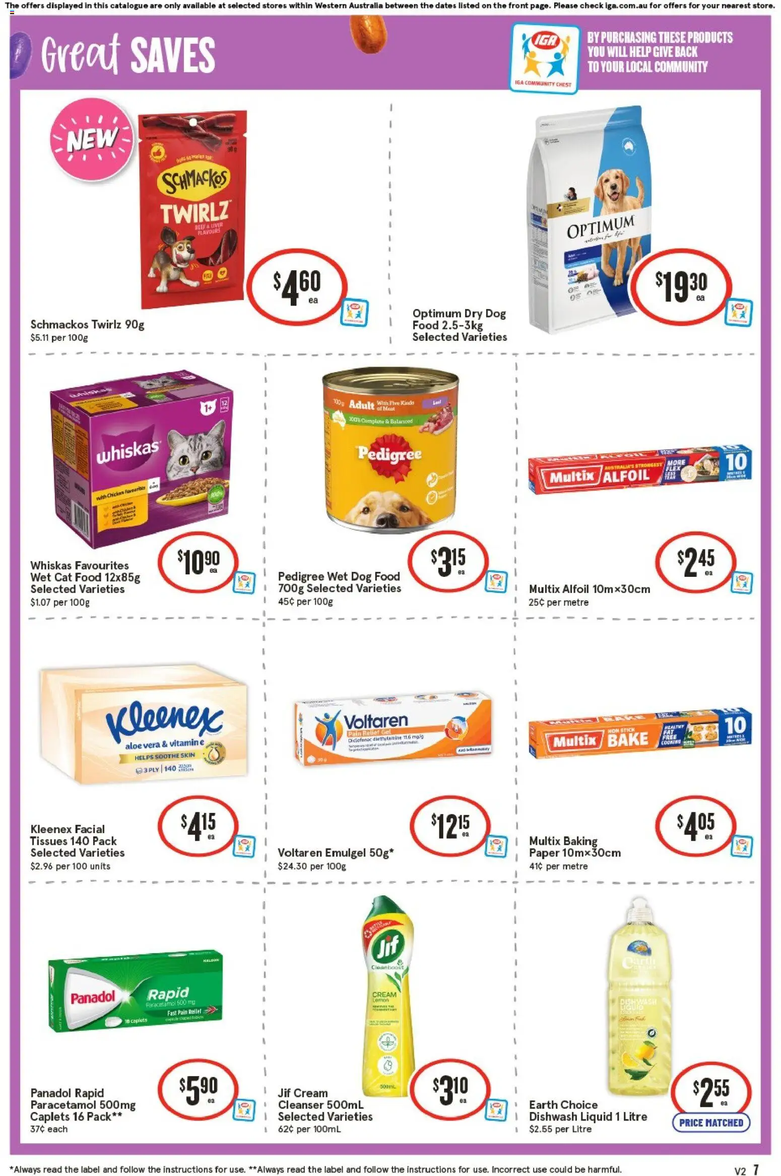 IGA catalogue - valid from 25.03.2026 | Page: 7 | Products: Chicken, Dog food, Tissues, Vitamin