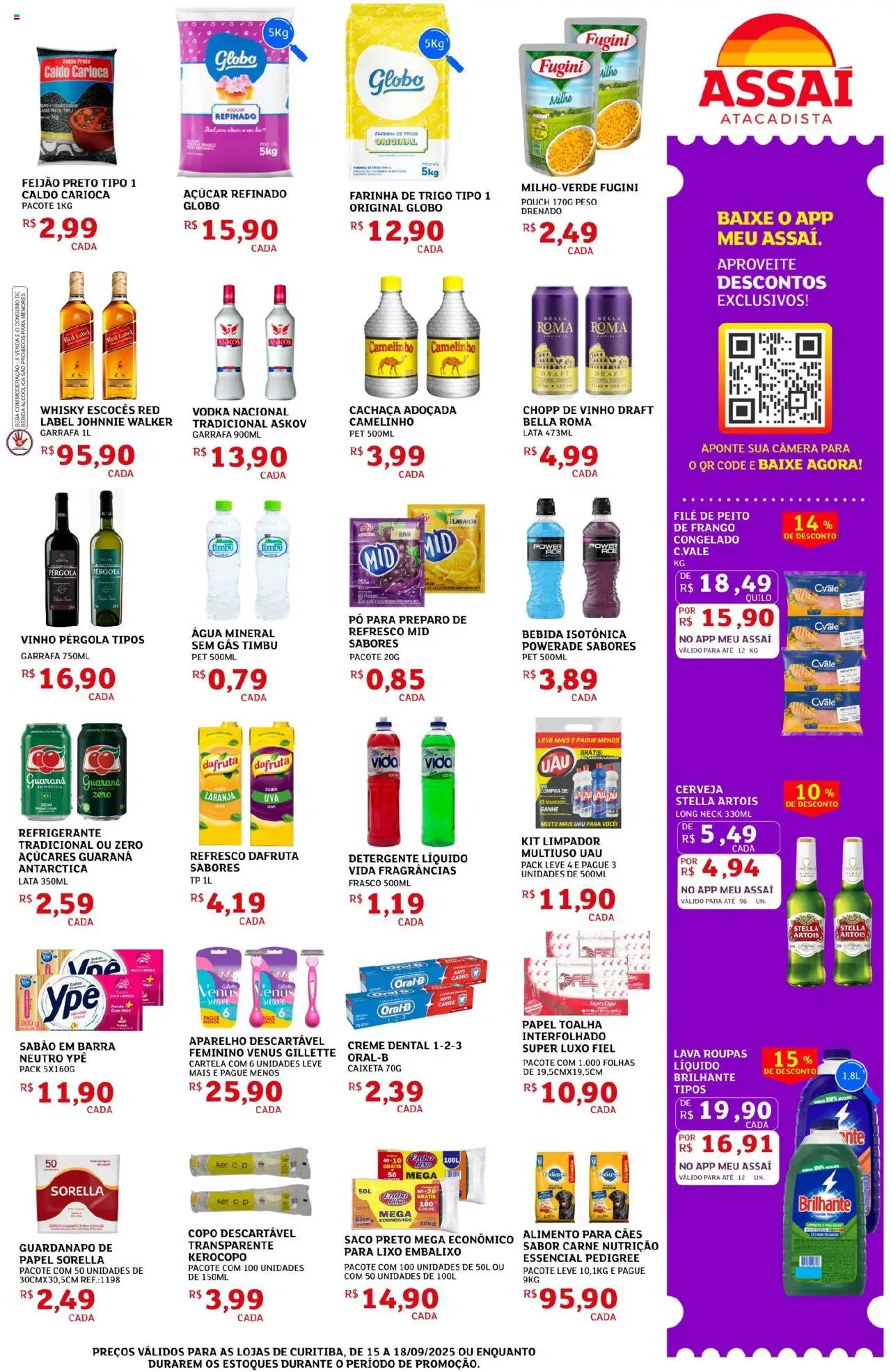 Assaí Atacadista Folheto - válido de 15.09.2025 | Página: 3 | Produtos: Sabão, Cerveja, Carne, Açúcar