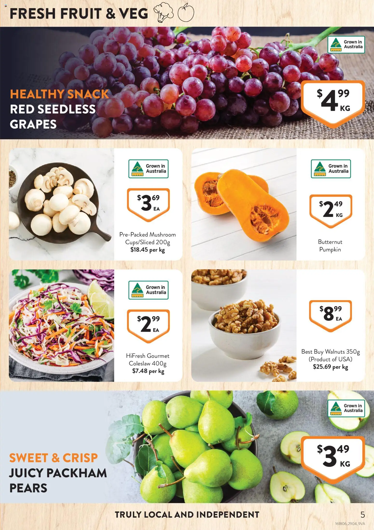 Foodworks catalogue - valid from 29.04.2026 | Page: 5 | Products: Pumpkin, Grapes