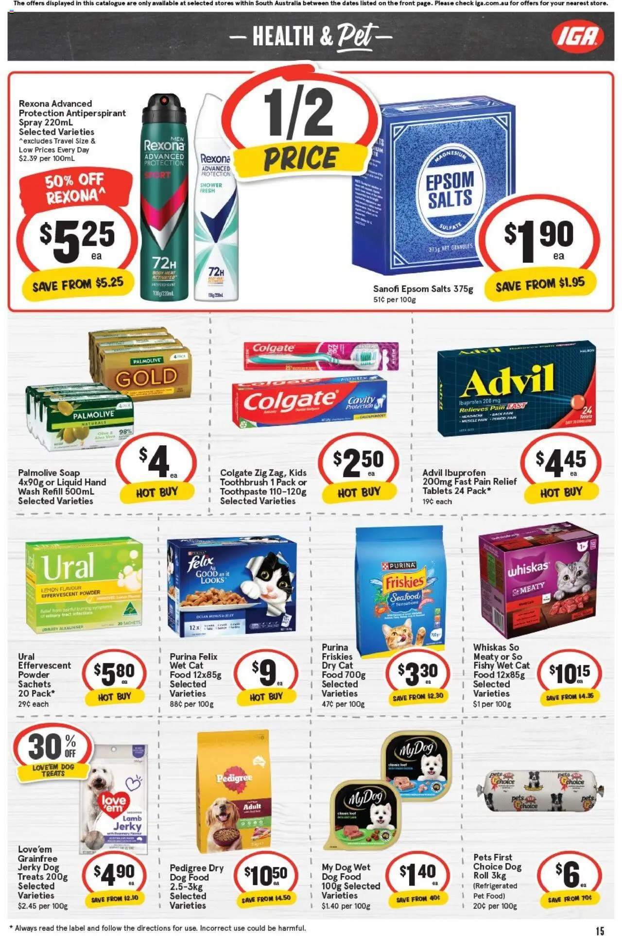 IGA catalogue - valid from 01.10.2025 | Page: 15 | Products: Shower, Antiperspirant, Toothpaste, Hat