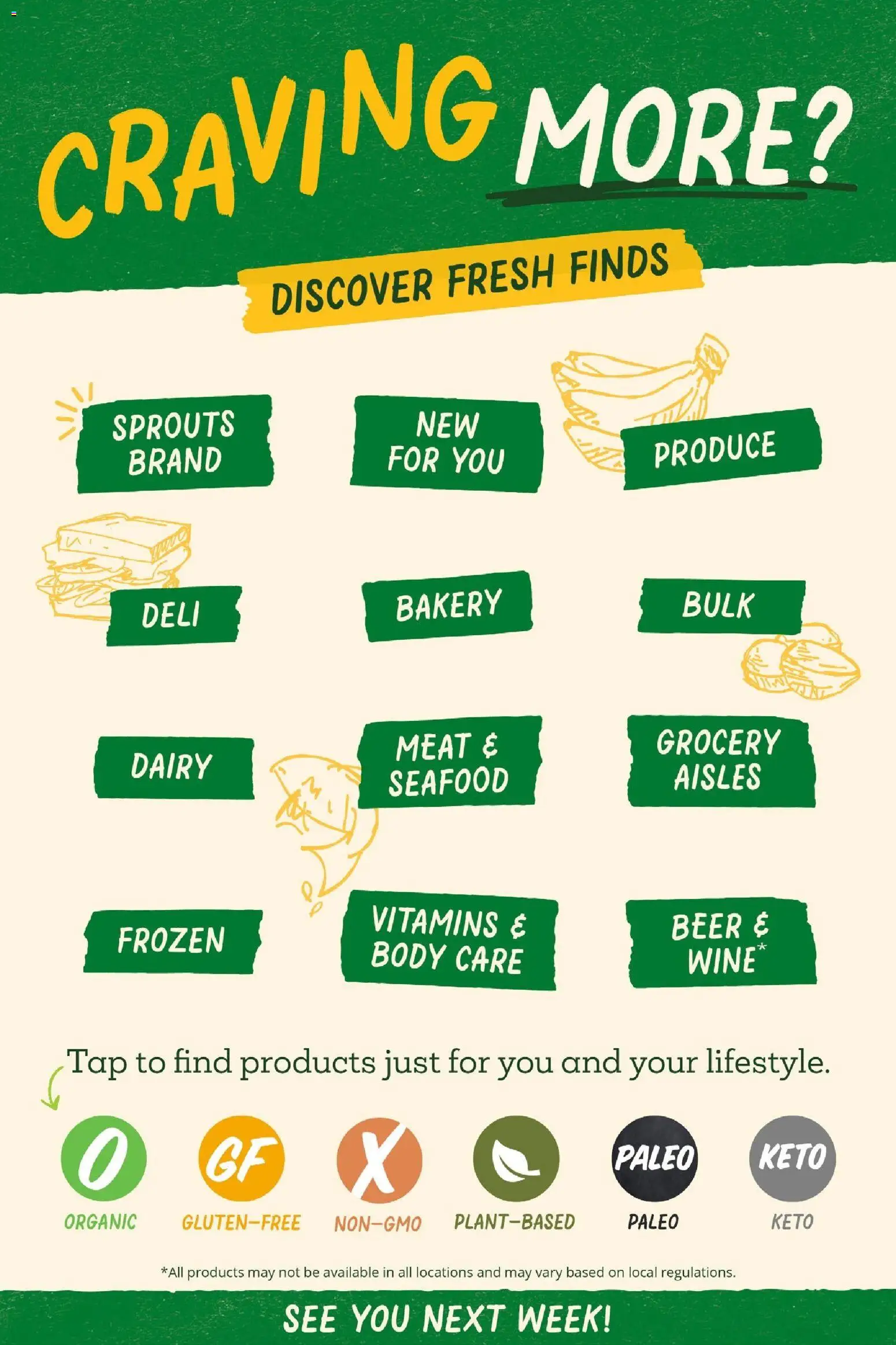 Sprouts Weekly Ad - valid from 01.04.2026 | Page: 15 | Products: Bakery, Wine, Beer, Seafood