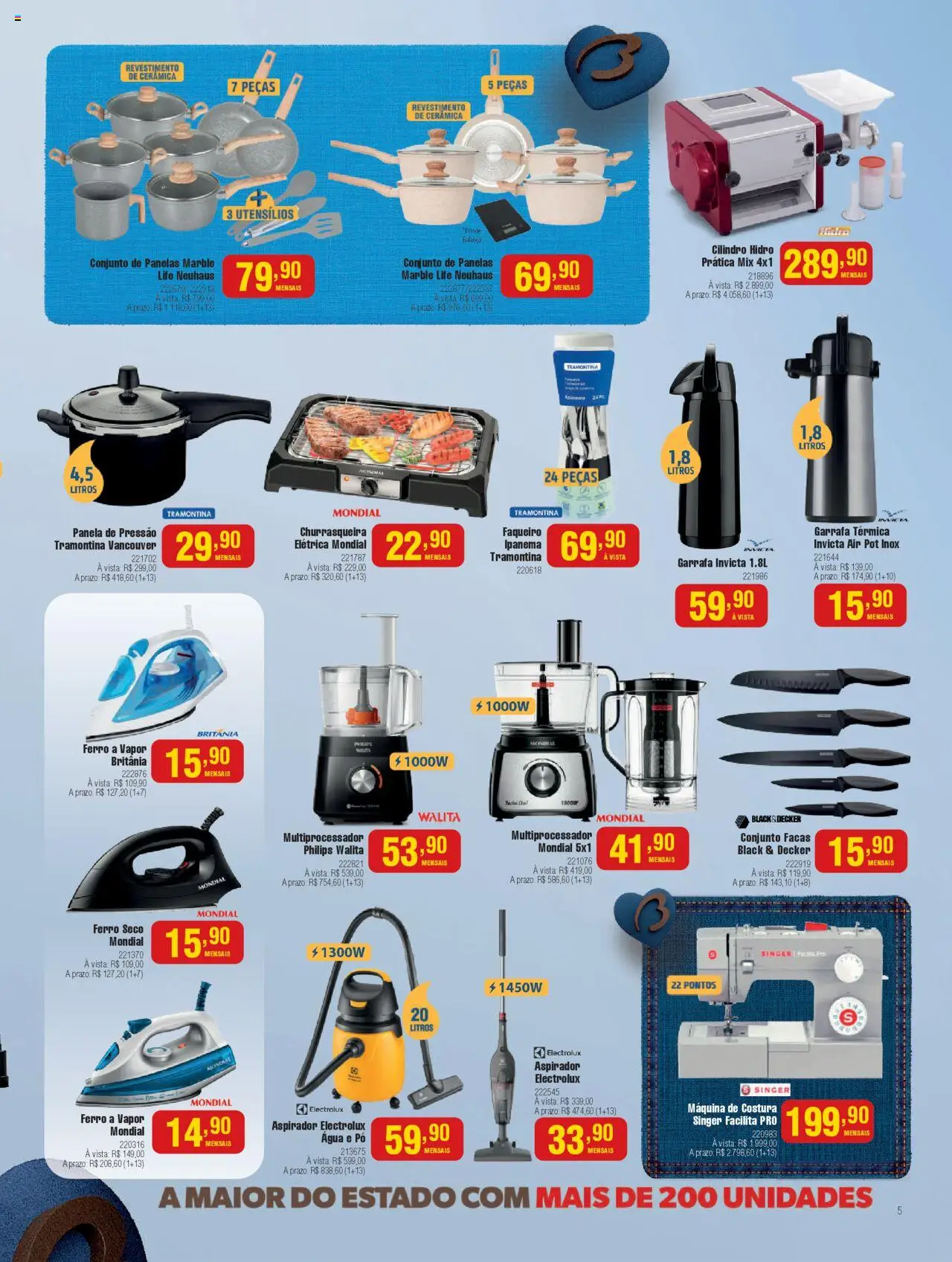 Berlanda Folheto - válido de 28.07.2025 | Página: 5 | Produtos: Ferro, Máquina de costura, Pó, Panela de pressão