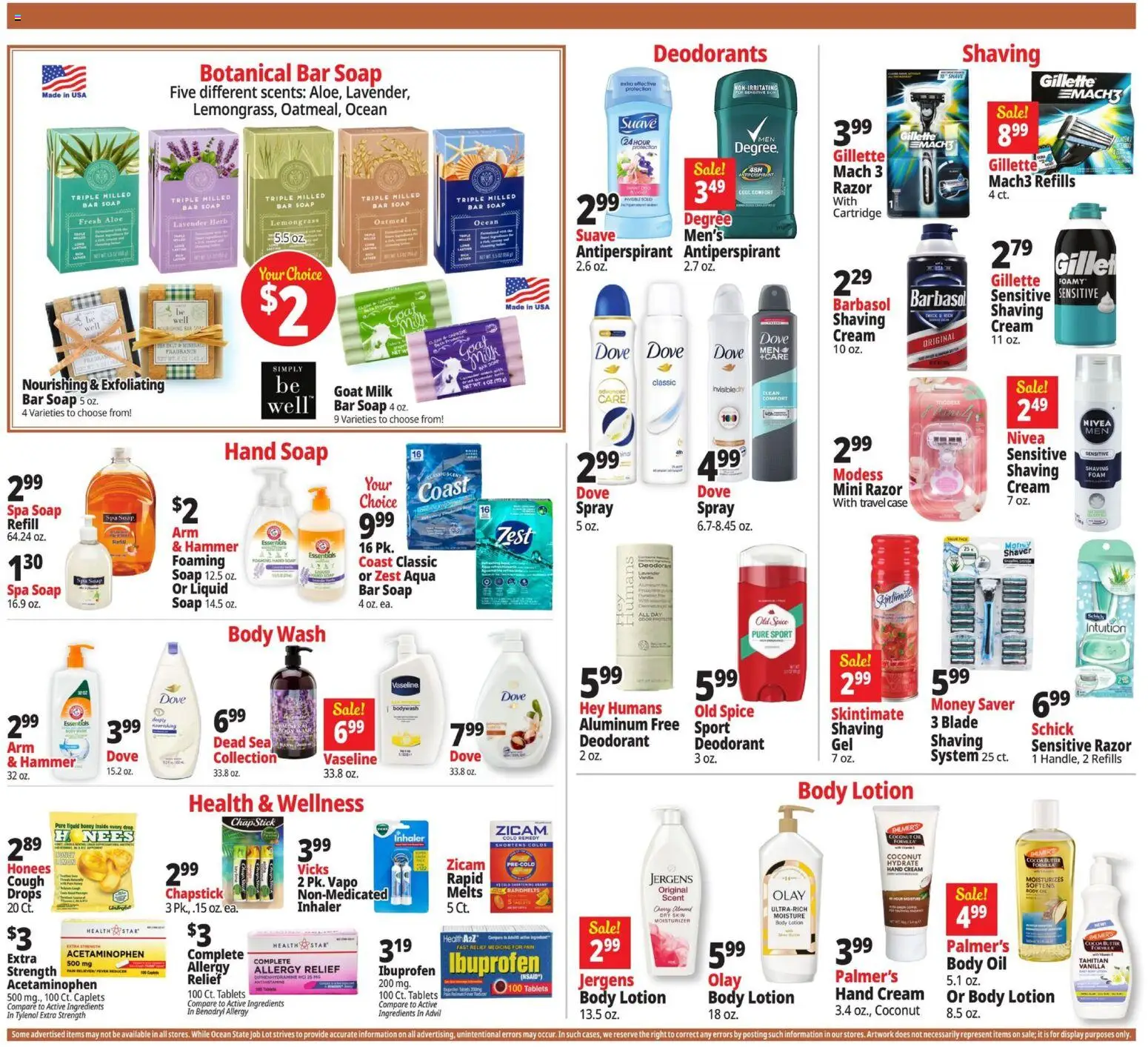 Ocean State Job Lot Weekly Ad - valid from 23.04.2026 | Page: 20 | Products: Milk, Butter, Antiperspirant, Body Wash