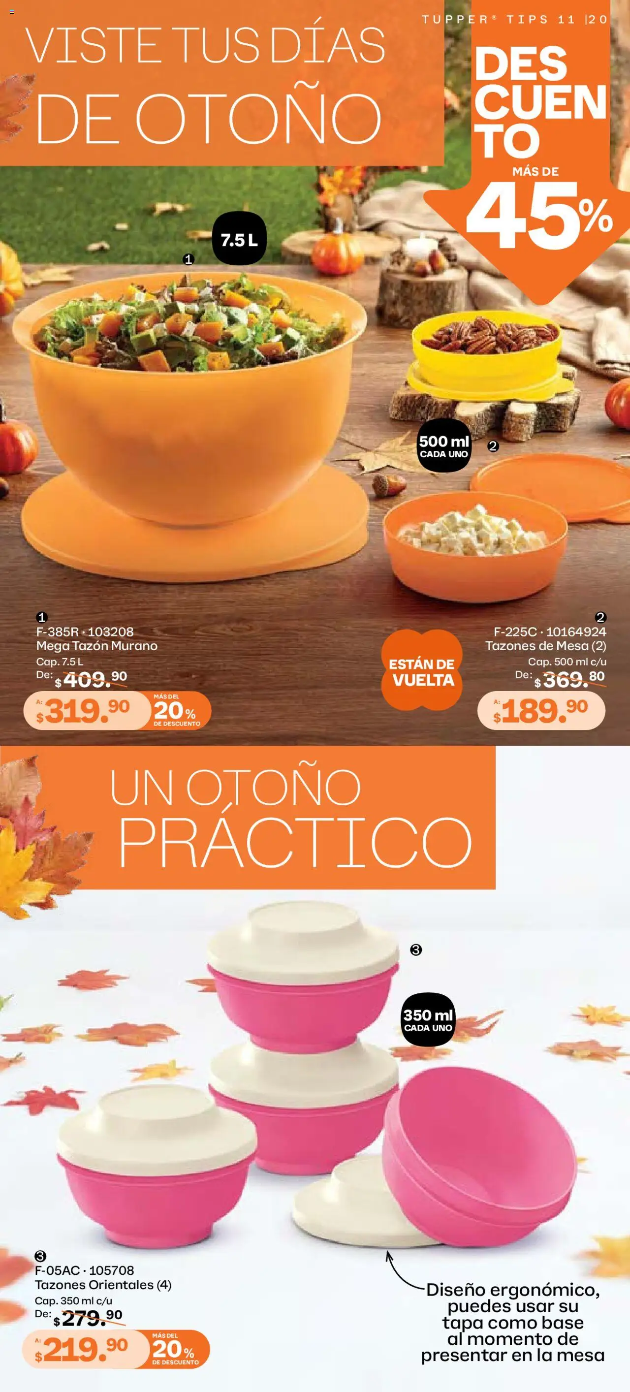 Nuevas ofertas de Tupperware válidas en toda la República Mexicana desde el 06.10.2025. ¡Encuentra las mejores ofertas en Tupperware - Catálogo! | Página: 20 | Productos: Tupper, Mesa