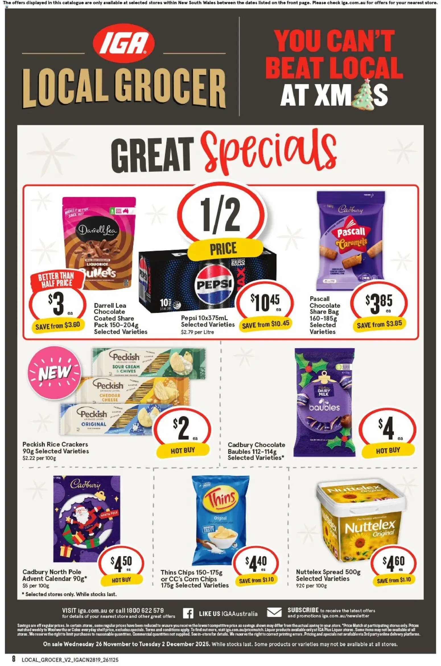 IGA catalogue - valid from 26.11.2025 | Page: 8 | Products: Crackers, Dairy, Chocolate, Bag