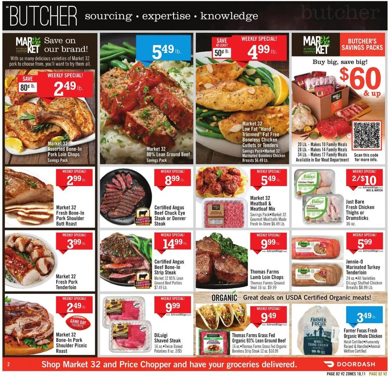 Price Chopper Weekly Ad - valid from 05.10.2025 | Page: 2 | Products: Pork, Beef, Potatoes, Game