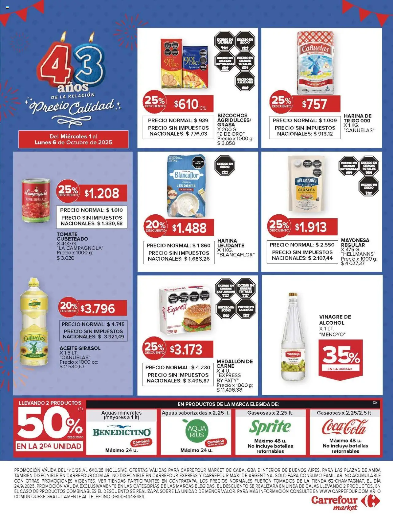 Carrefour ofertas │ válido desde el 01.10.2025 | Página: 47 | Productos: Caso, Sobre, Tomates, Bizcochos