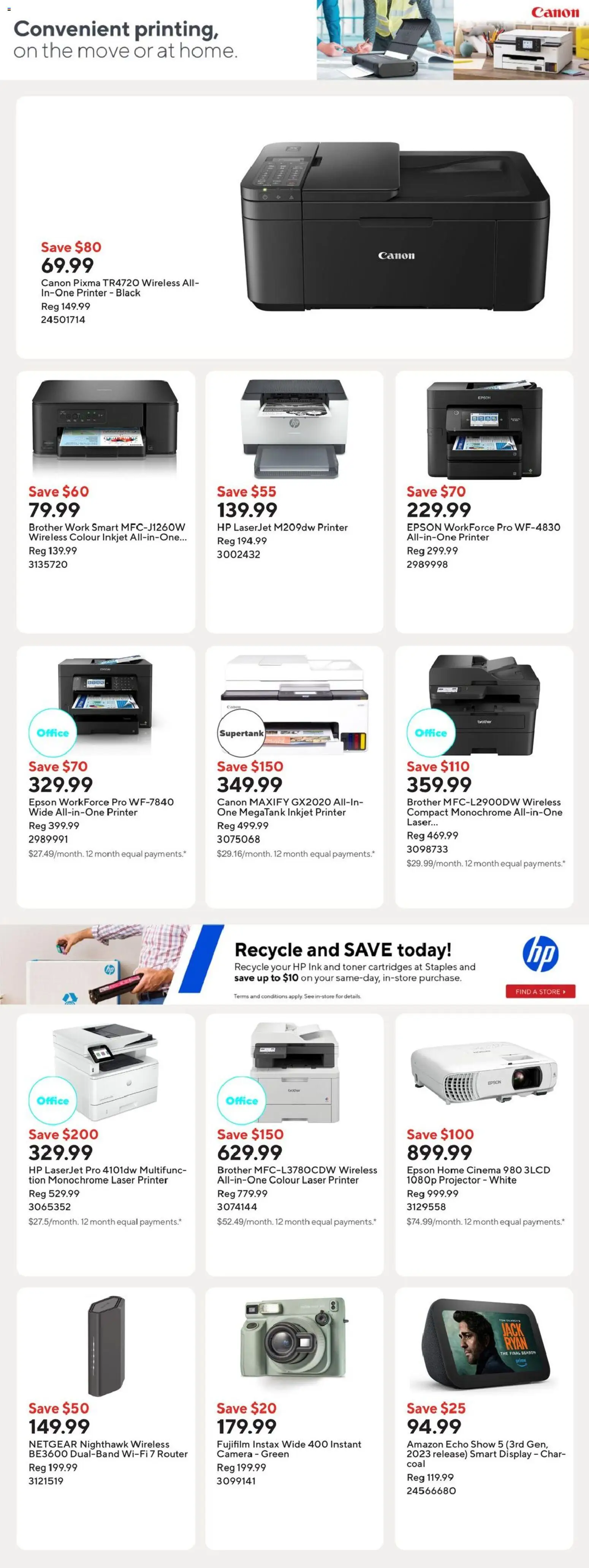 Staples flyer valid from 10.04.2026 | Page: 14 | Products: Printer, Camera, Toner