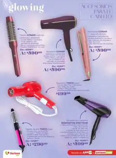 Vista previa de Soriana - Glowing Descubre tu belleza Híper Nacional, nuevo folleto de la tienda, válido en México a partir del 26.02.2026 | Página: 38 | Productos: Secadora, Cepillo, Brillo, Peine