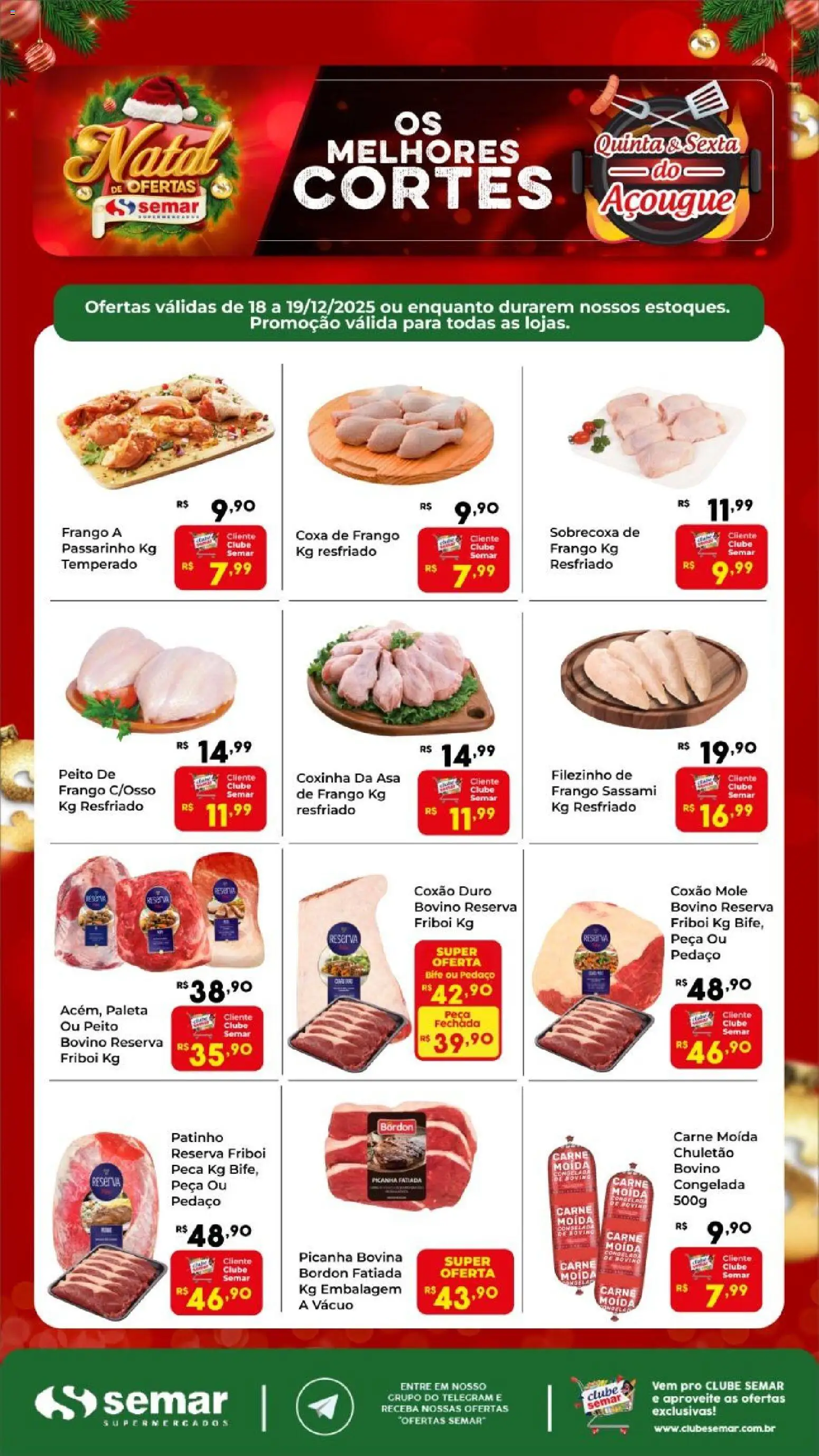 Semar Supermercado Folheto - válido de 18.12.2025 | Página: 1 | Produtos: Picanha, Carne, Chuletão, Frango