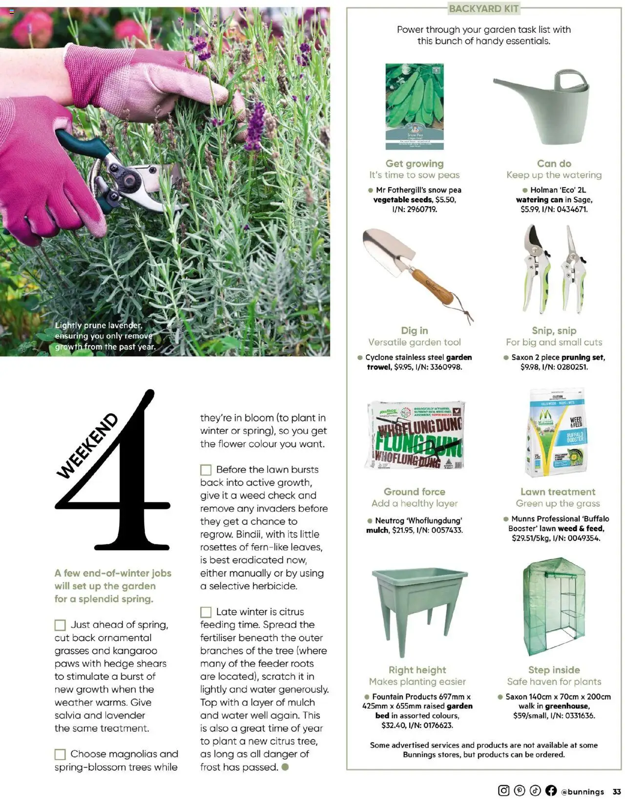 Bunnings Warehouse catalogue - valid from 01.07.2025 | Page: 33 | Products: Hedge shears, Pruning, Watering can, Bed