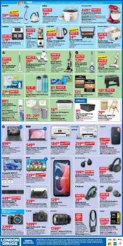 London Drugs flyer valid from 18.07.2025 | Page: 4 | Products: Rice, Notebook, Camera, Vacuum cleaner