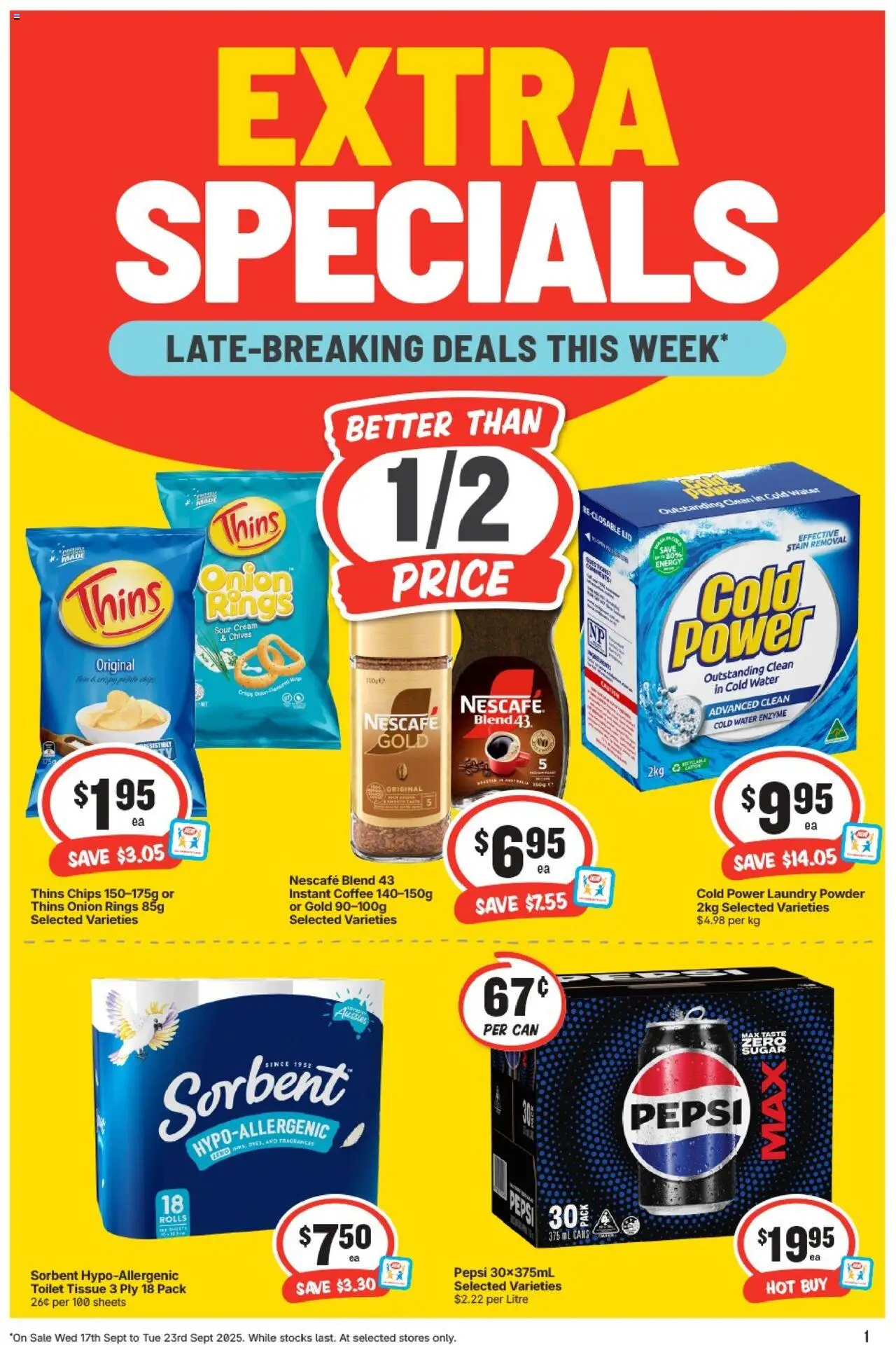 IGA catalogue - valid from 17.09.2025 | Page: 1 | Products: Toilet, Powder, Cream, Laundry