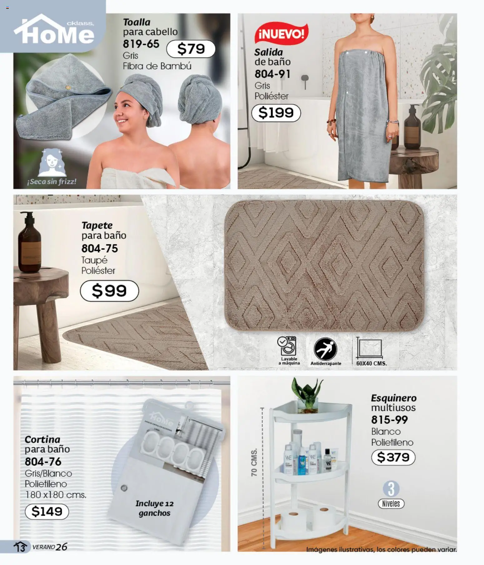 Nuevas ofertas de Cklass válidas en toda la República Mexicana desde el 05.03.2026. ¡Encuentra las mejores ofertas en Cklass catálogo Verano Joyería! | Página: 63 | Productos: Toalla, Baño, Tapete