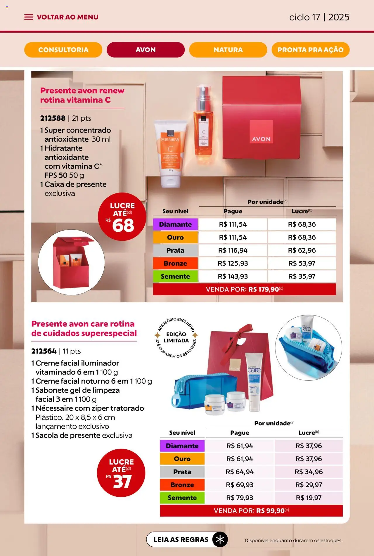 Avon Folheto - válido de 07.10.2025 | Página: 19 | Produtos: Necessaire, Caixa, Iluminador, Sabonete