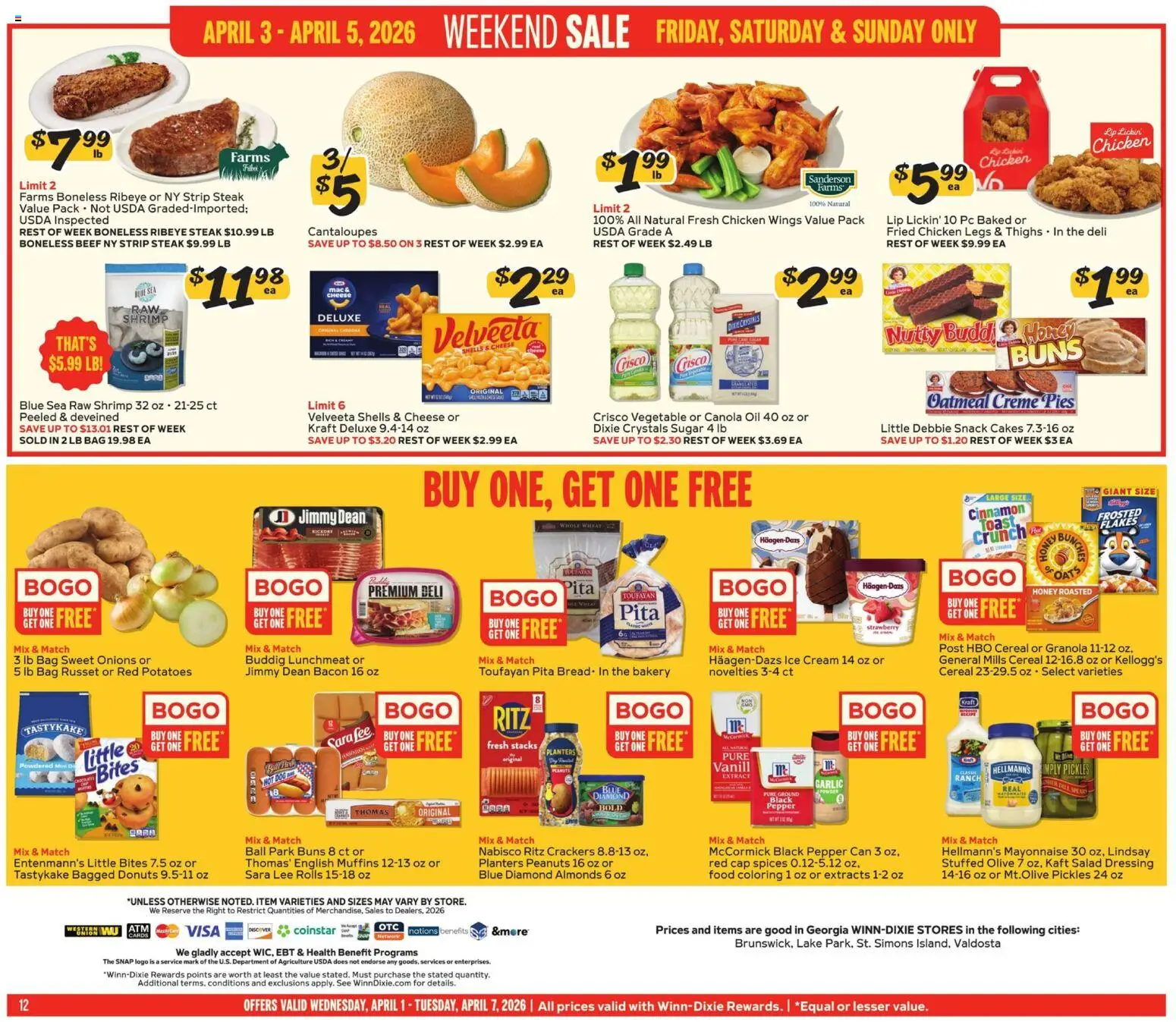Winn Dixie Weekly Circular - GA - valid from 01.04.2026 | Page: 12 | Products: Bakery, Spices, Sugar, Pc