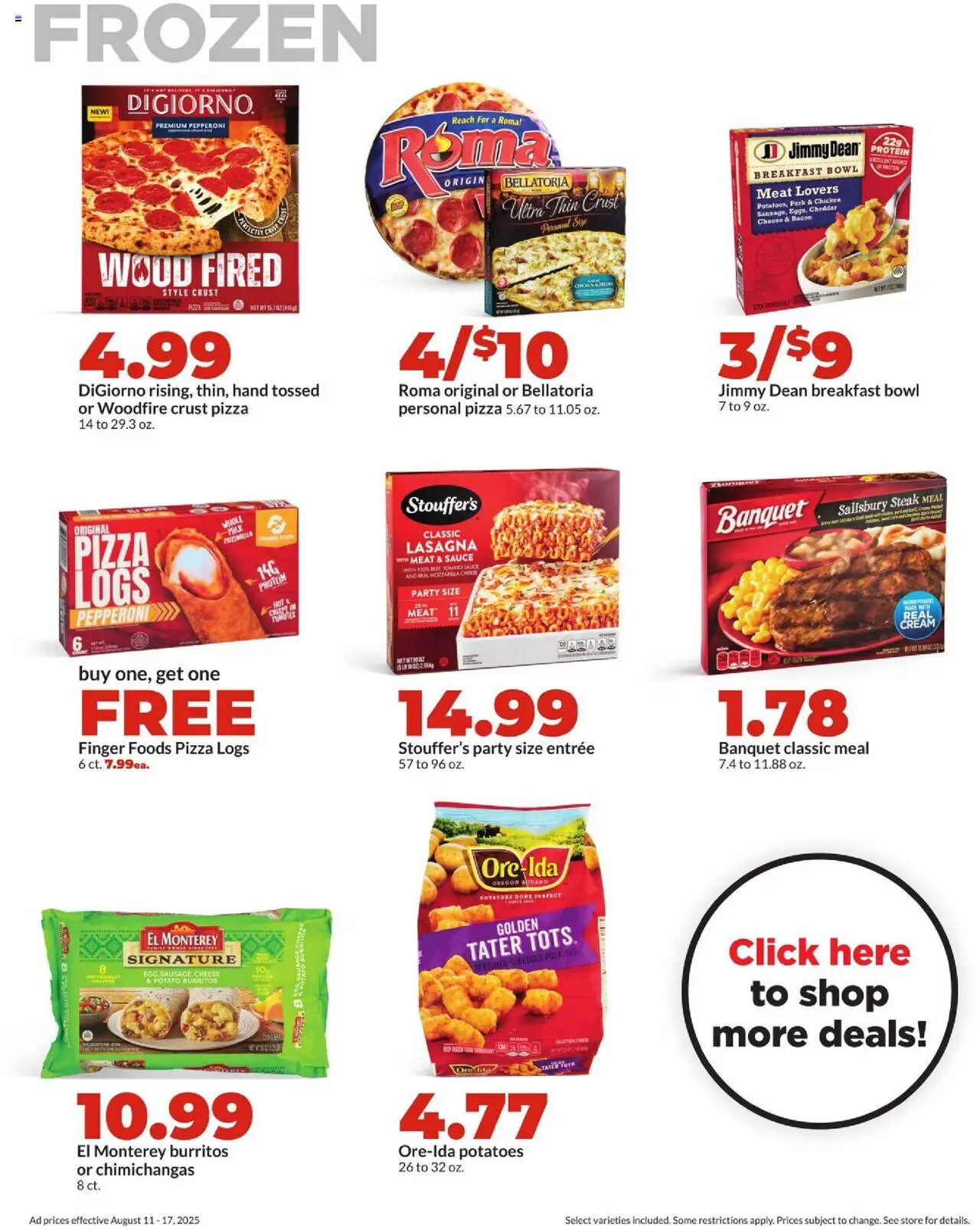 HyVee Weekly Ad - valid from 11.08.2025 | Page: 29 | Products: Pizza, Pork, Potatoes, Sauce
