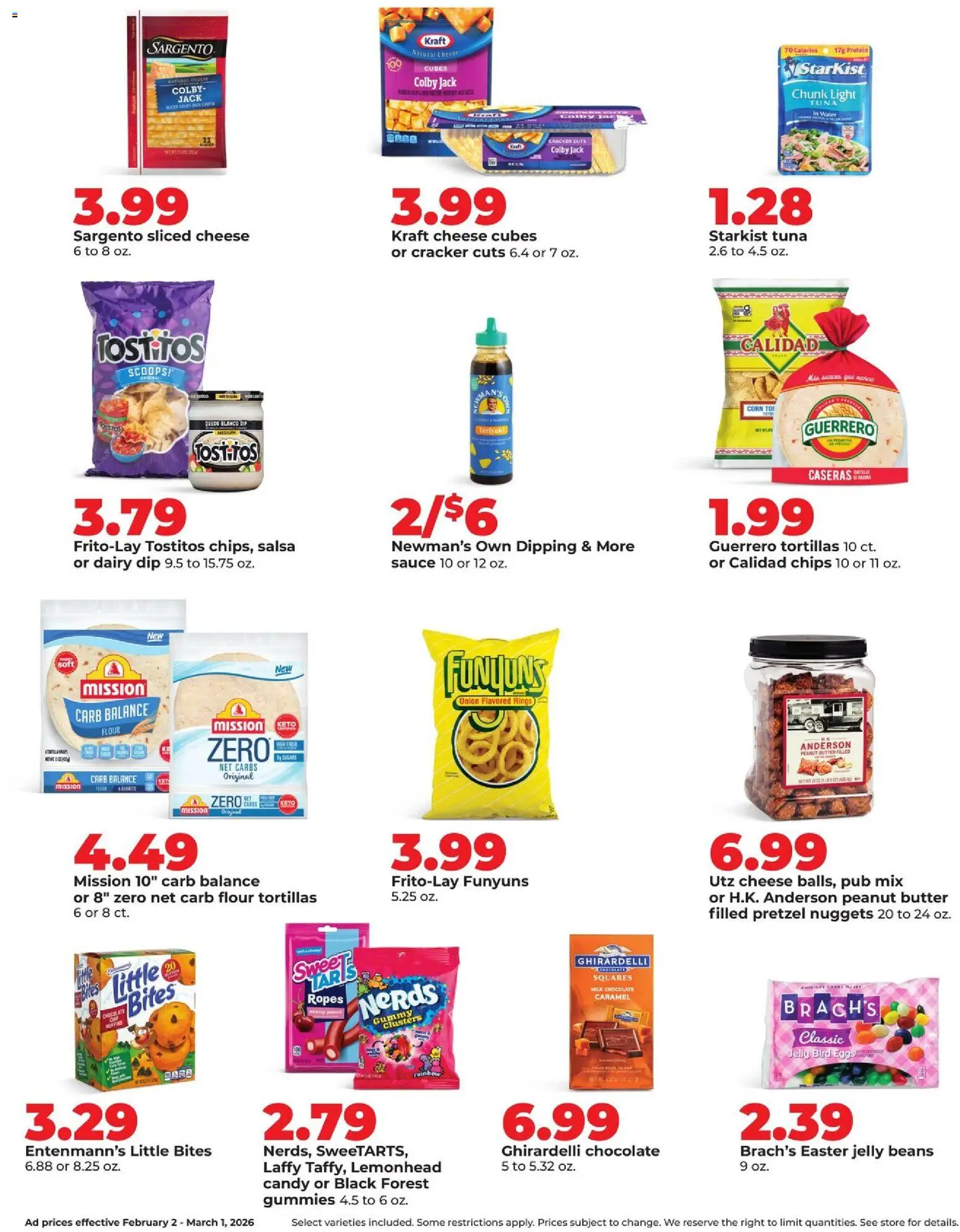 HyVee Deals Good All Month Long  - valid from 02.02.2026 | Page: 9 | Products: Milk, Chocolate, Chips, Sauce
