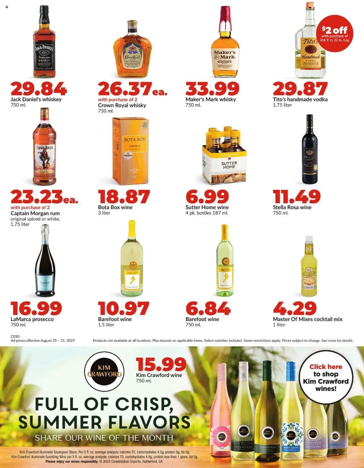 HyVee Weekly Ad - valid from 25.08.2025 | Page: 39 | Products: Box, Wine, Vodka, Whiskey