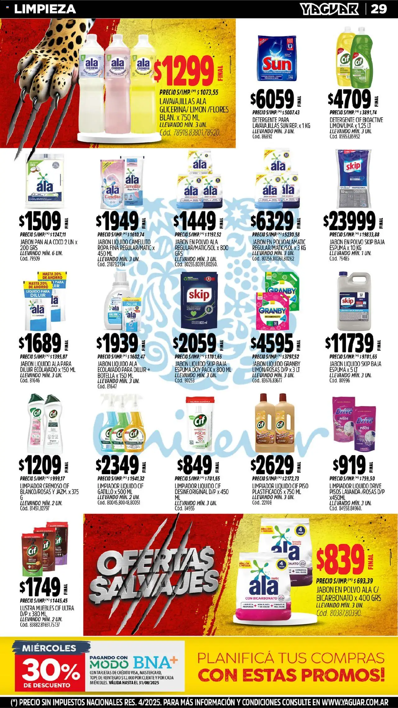 Yaguar - Trelew │ válido desde el 04.08.2025 | Página: 30 | Productos: Jabón líquido, Jabón, Limón, Espuma