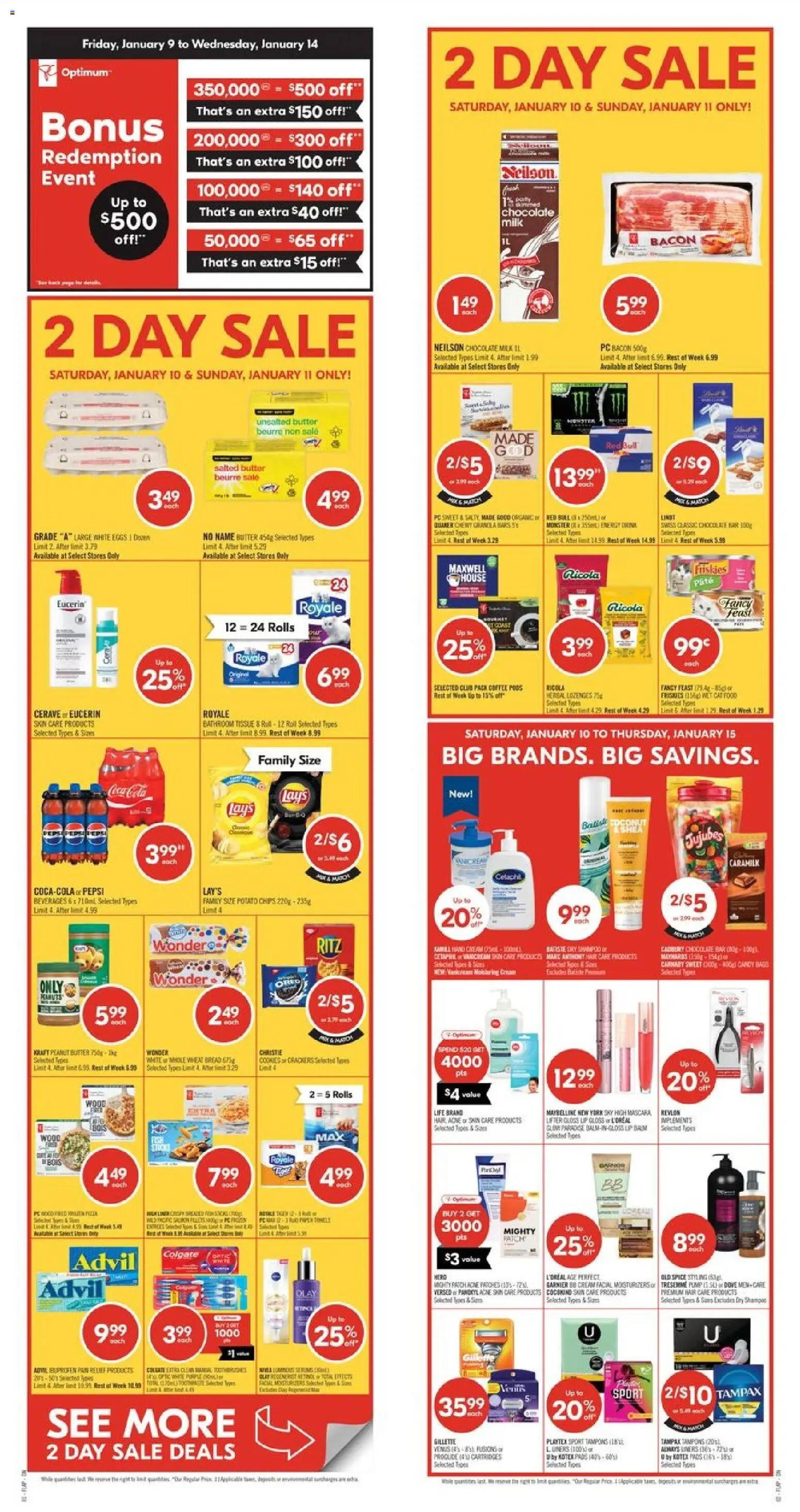 Shoppers flyer valid from 09.01.2026 | Page: 1 | Products: Chips, PC, Milk, Butter