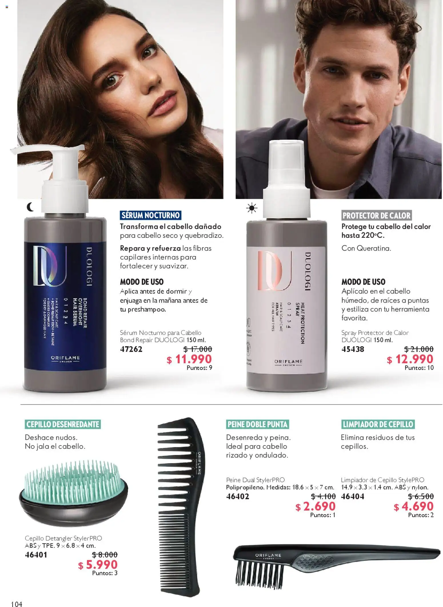 Oriflame ofertas  │ válido desde el 28.03.2026 | Página: 104 | Productos: Limpiador, Cepillo, Peine, Serum