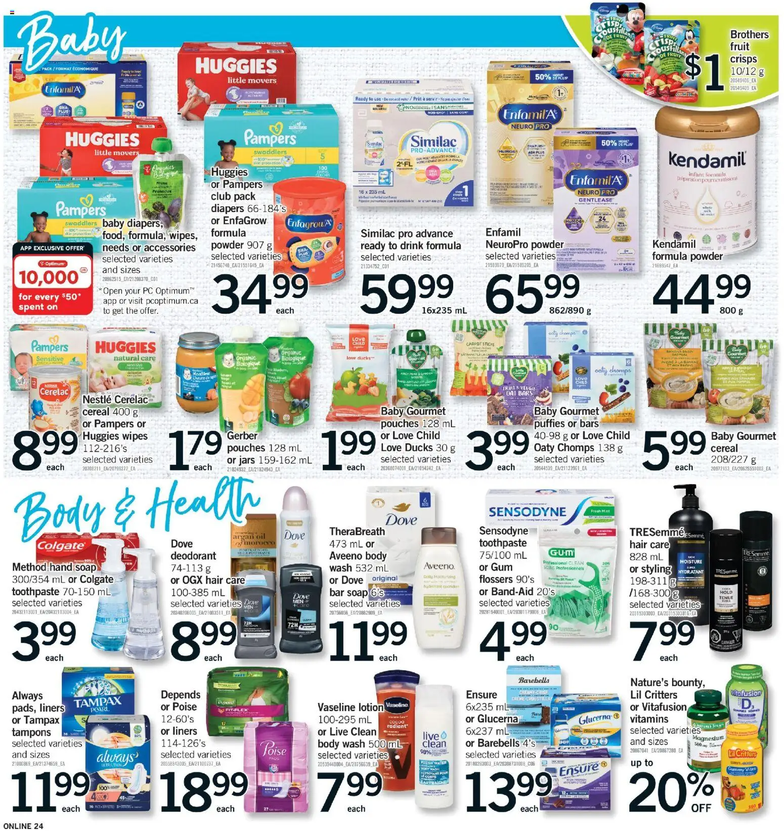 Fortinos flyer valid from 23.04.2026 | Page: 24 | Products: Carrot, Soap, Body wash, Oil