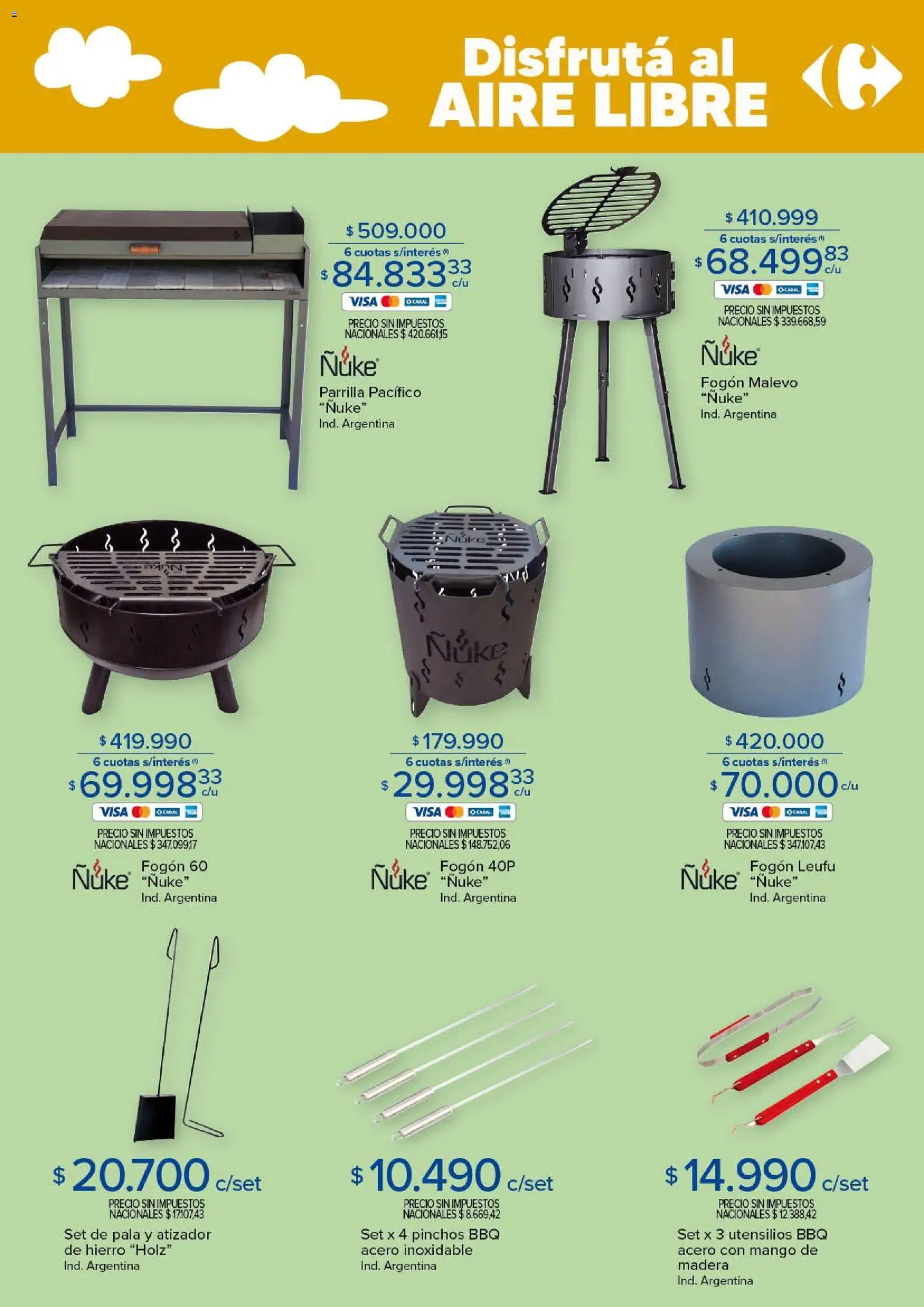 Carrefour - Aire Libre Hiper │ válido desde el 18.11.2025 | Página: 9 | Productos: Parrilla, Pala, Mango