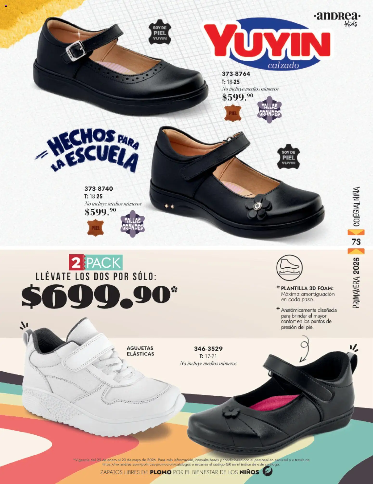 Nuevas ofertas de Andrea válidas en toda la República Mexicana desde el 25.01.2026. ¡Encuentra las mejores ofertas en Andrea catálogo Infantil! | Página: 73 | Productos: Zapatos