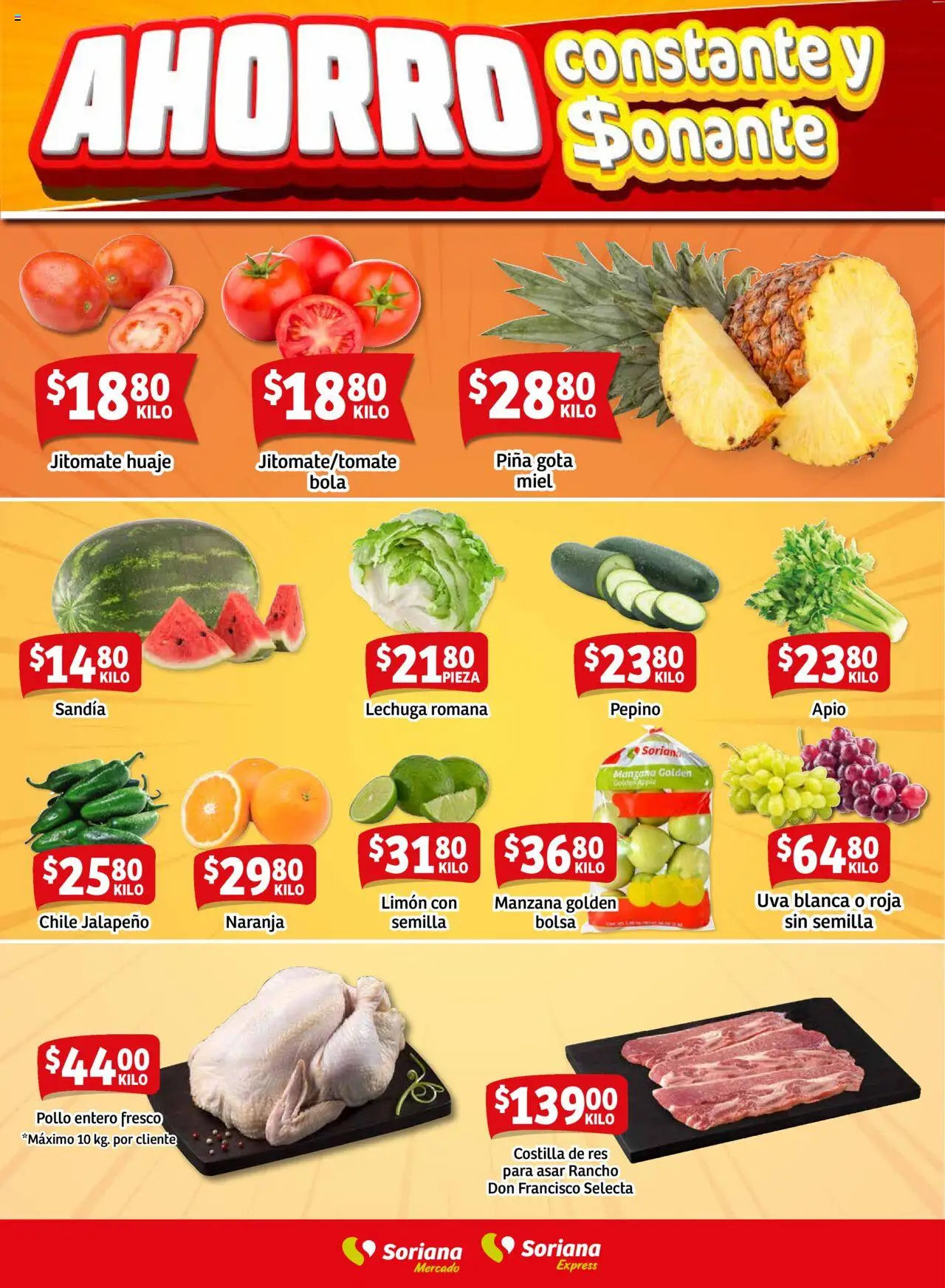 Nuevas ofertas de Soriana válidas en toda la República Mexicana desde el 16.10.2025. ¡Encuentra las mejores ofertas en Soriana - Fin de Semana Mercado: Tamaulipas! | Página: 6 | Productos: Apio, Manzana, Limón, Uva