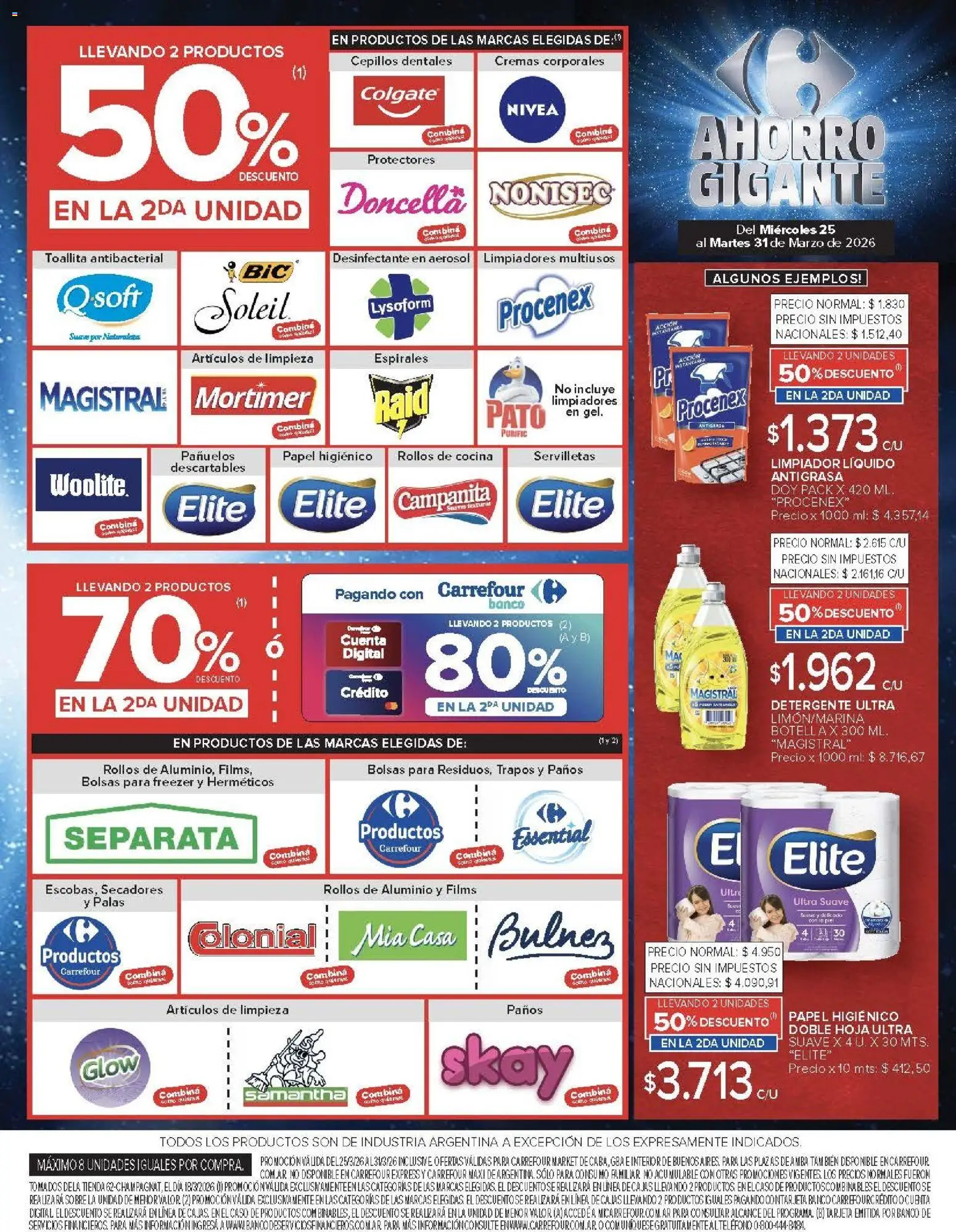 Carrefour ofertas │ válido desde el 25.03.2026 | Página: 46 | Productos: Desinfectante, Caso, Banco, Detergente