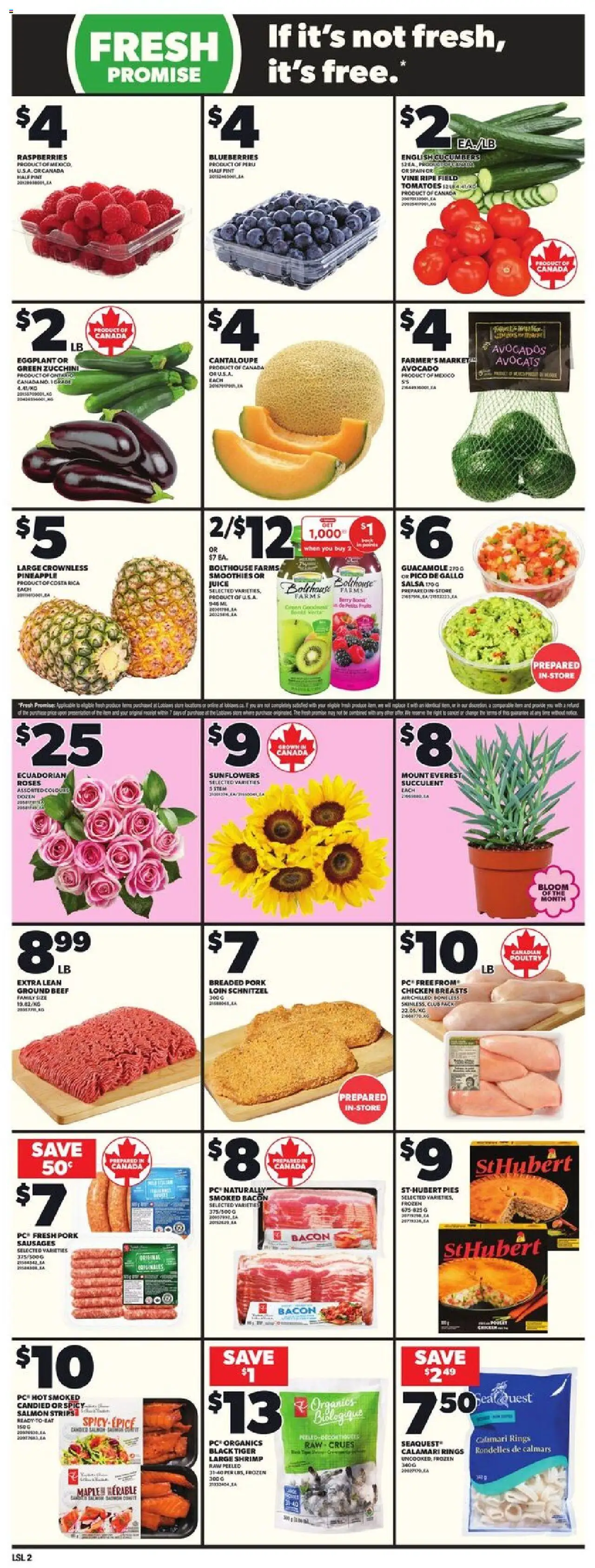 Loblaws flyer valid from 11.09.2025 | Page: 5 | Products: Chicken breasts, PC, Juice, Chicken