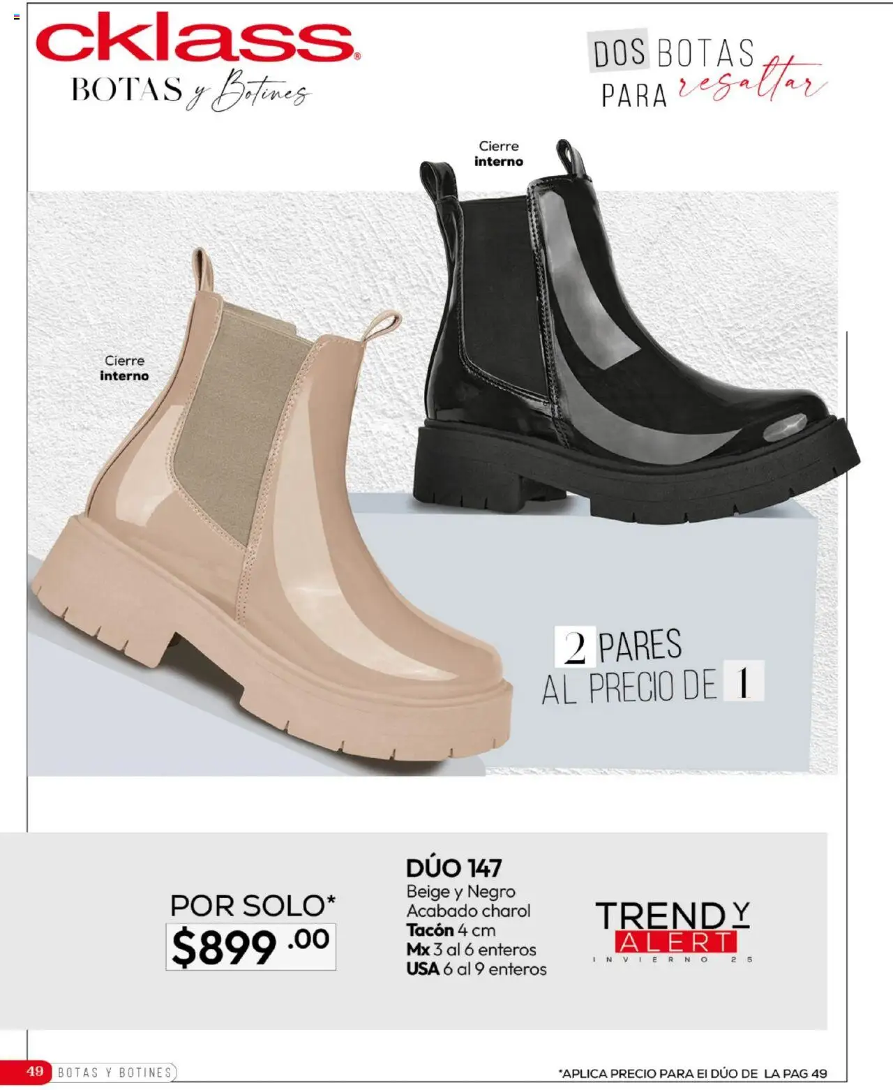 Nuevas ofertas de Cklass válidas en toda la República Mexicana desde el 16.09.2025. ¡Encuentra las mejores ofertas en Cklass - Catálogo Invierno Calzado! | Página: 50 | Productos: Botas, Botines