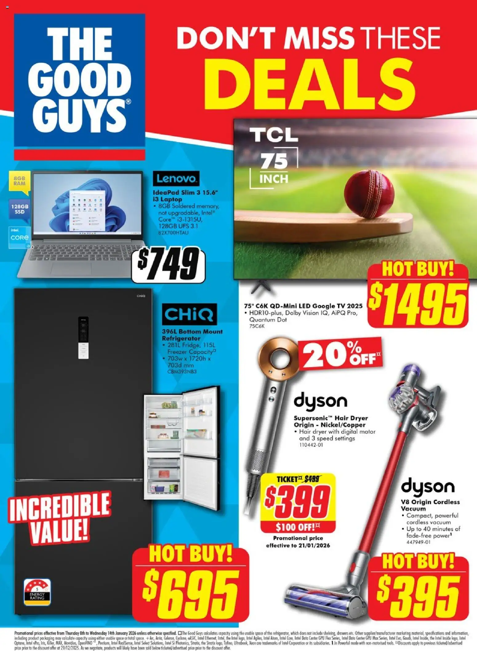 The Good Guys catalogue - valid from 07.01.2026 | Page: 1 | Products: Digital, Laptop, Freezer, Hair dryer