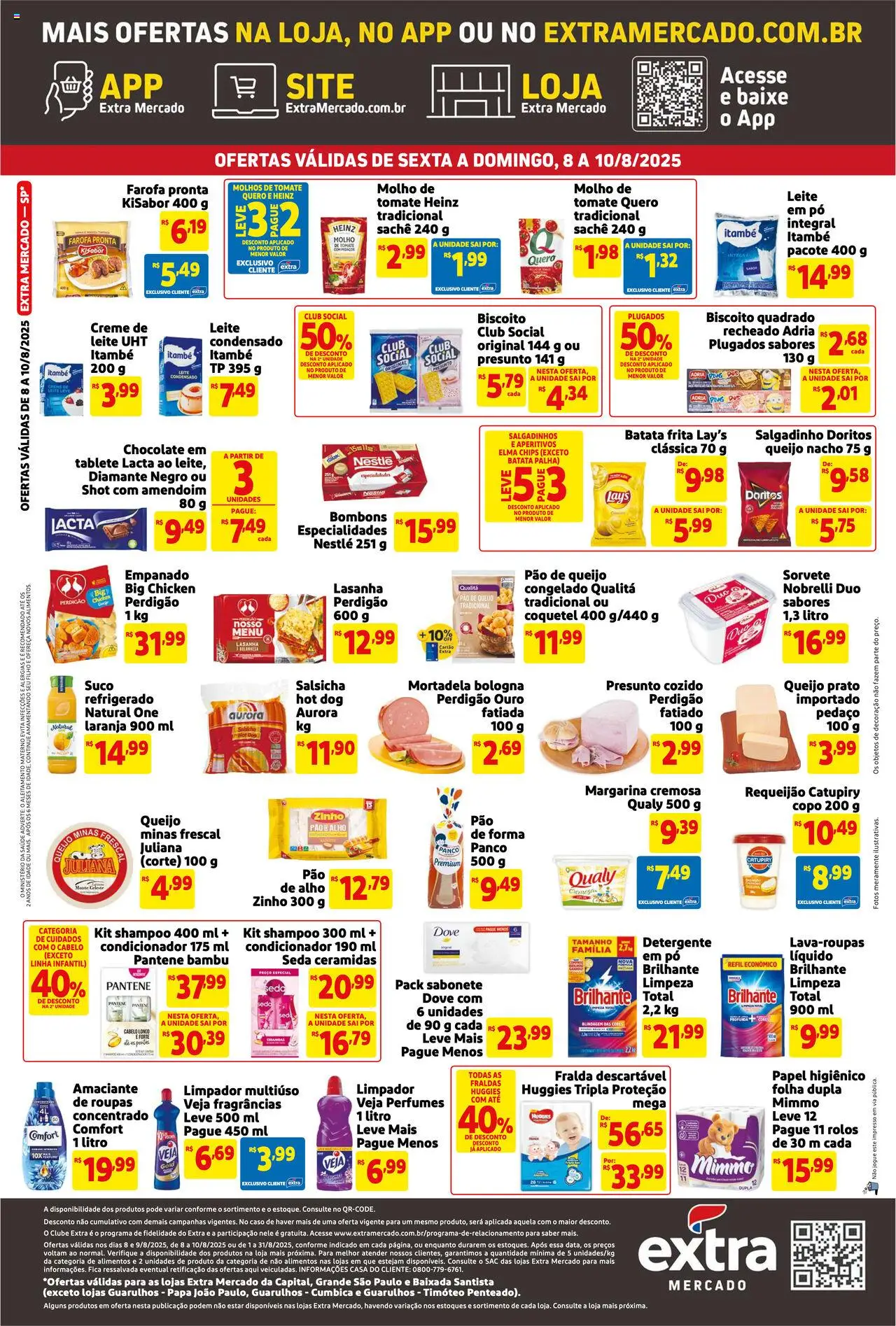 Extra Folheto - válido de 08.08.2025 | Página: 2 | Produtos: Leite, Lasanha, Sabonete, Margarina