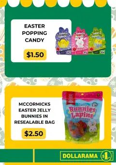Preview of Dollarama weekly flyer / circulaire from shop Dollarama valid from 18.03.2026 | Page: 4 | Products: Candies, Bag, Juice