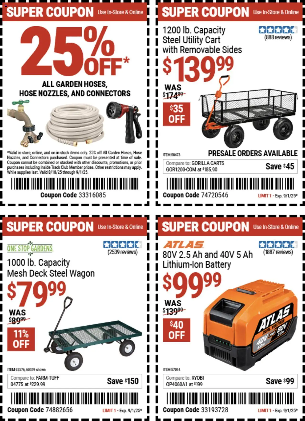 Harbor Freight Summer Coupons - valid from 18.08.2025 | Page: 16 | Products: Battery